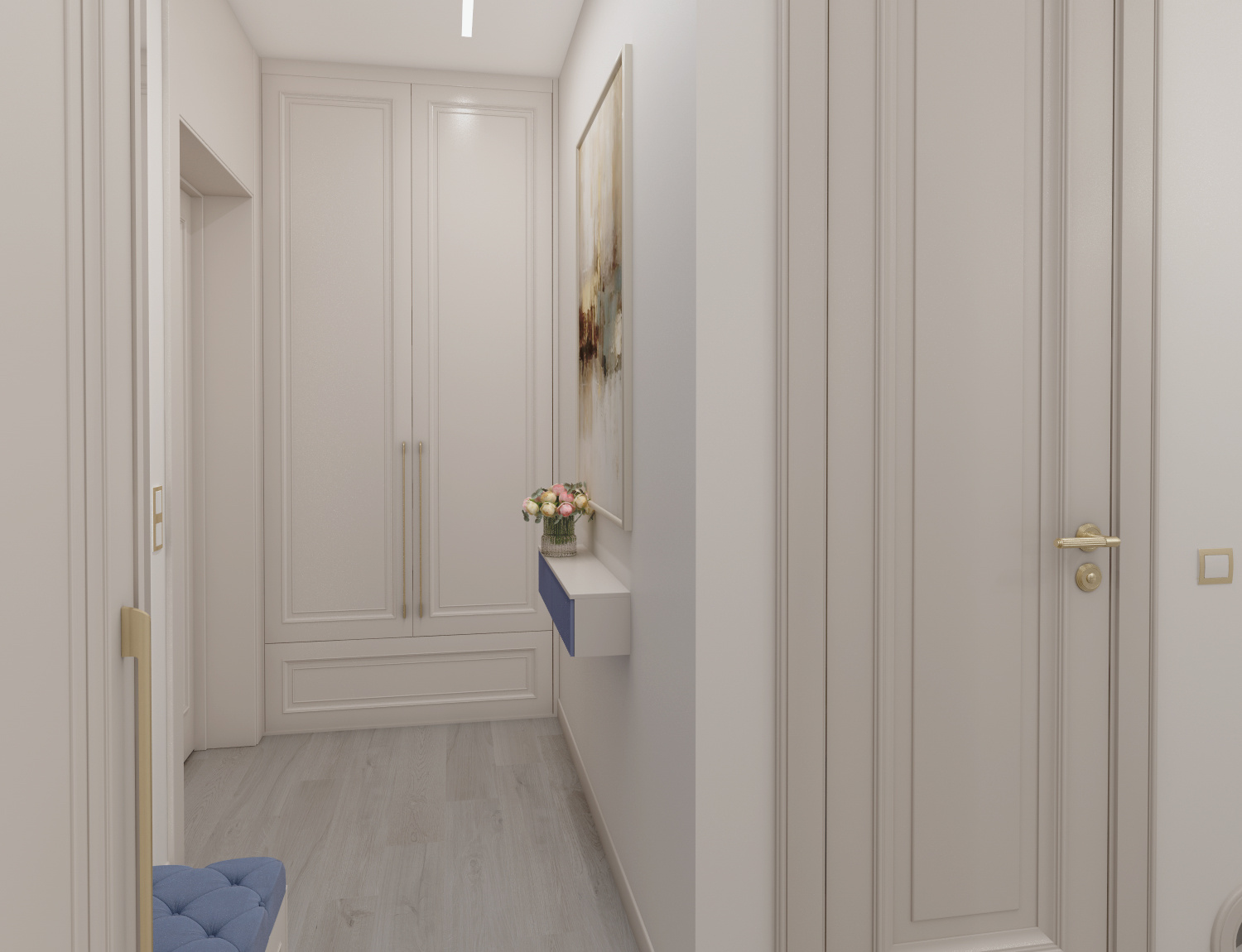 ЖК "Капитал". Дизайн трехкомнатной квартиры в нежной неоклассике для мамы с дочкой. 