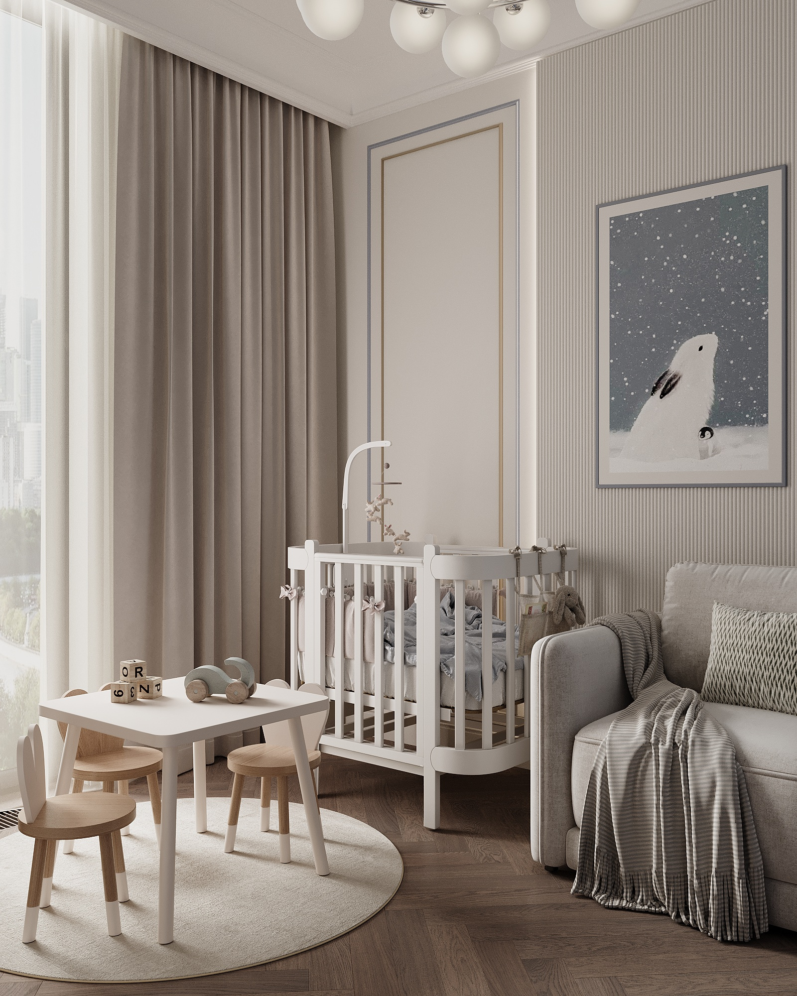 Квартира 108 м² в классическом стиле в ЖК "Береговой-2"