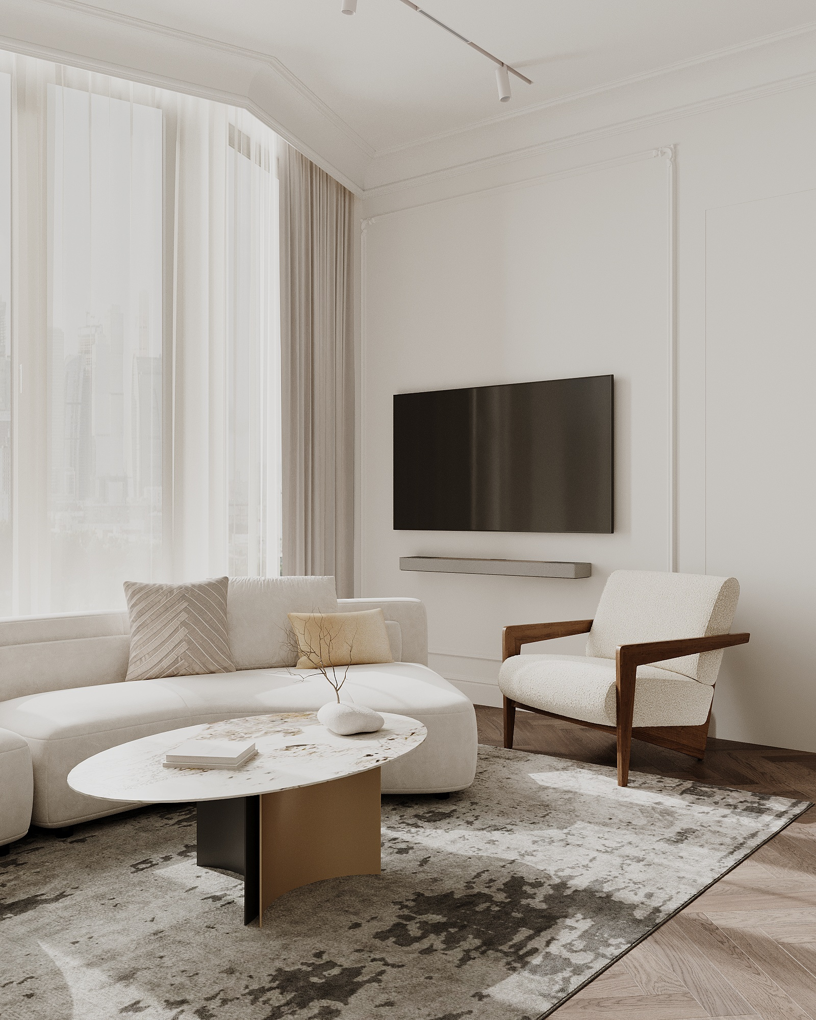 Квартира 108 м² в классическом стиле в ЖК "Береговой-2"