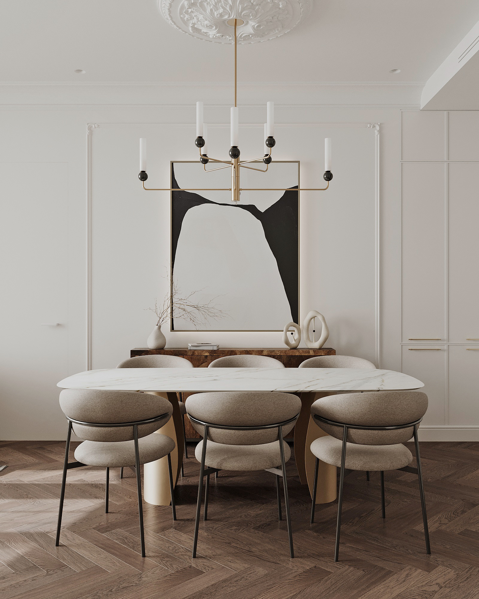 Квартира 108 м² в классическом стиле в ЖК "Береговой-2"