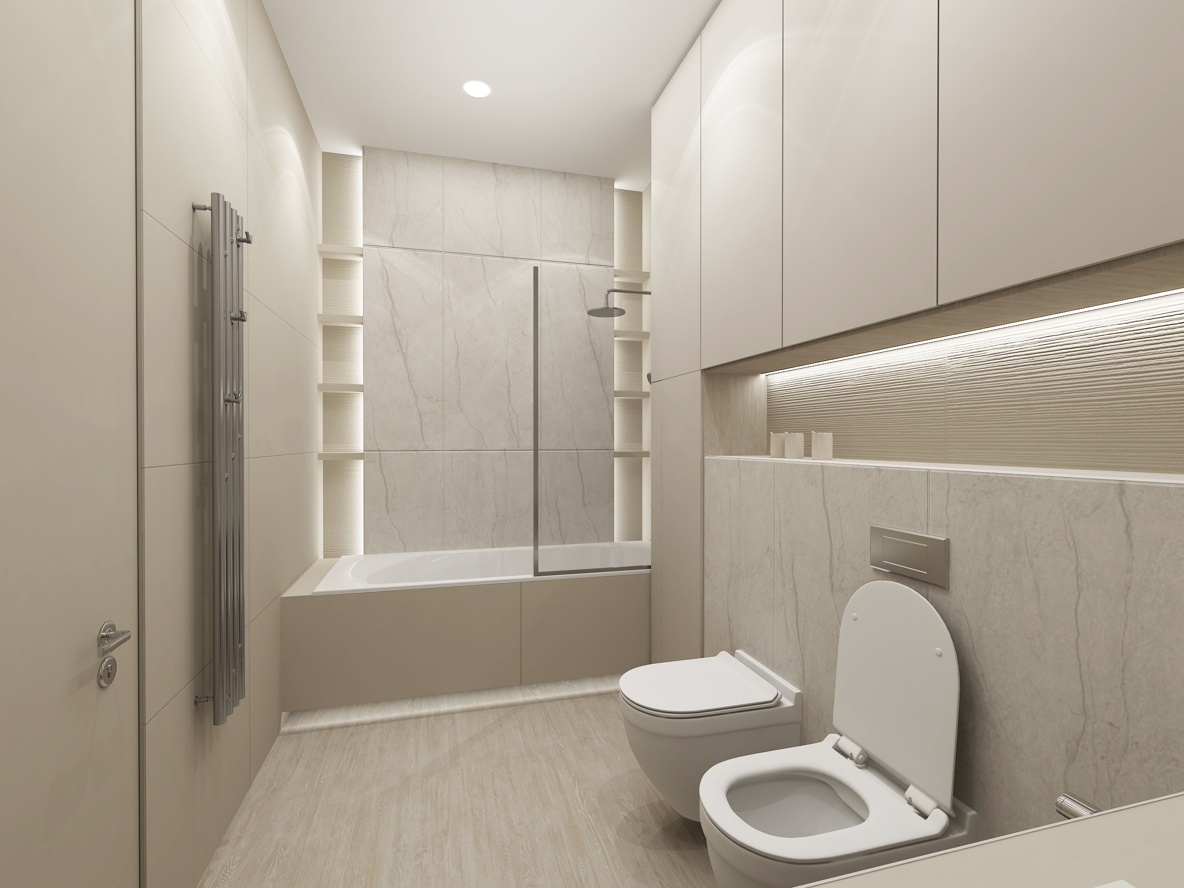 однотонный санузел