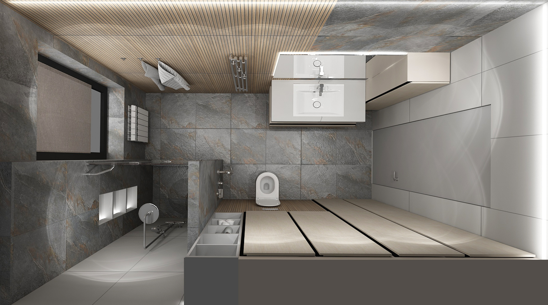 санузел в стиле лофт