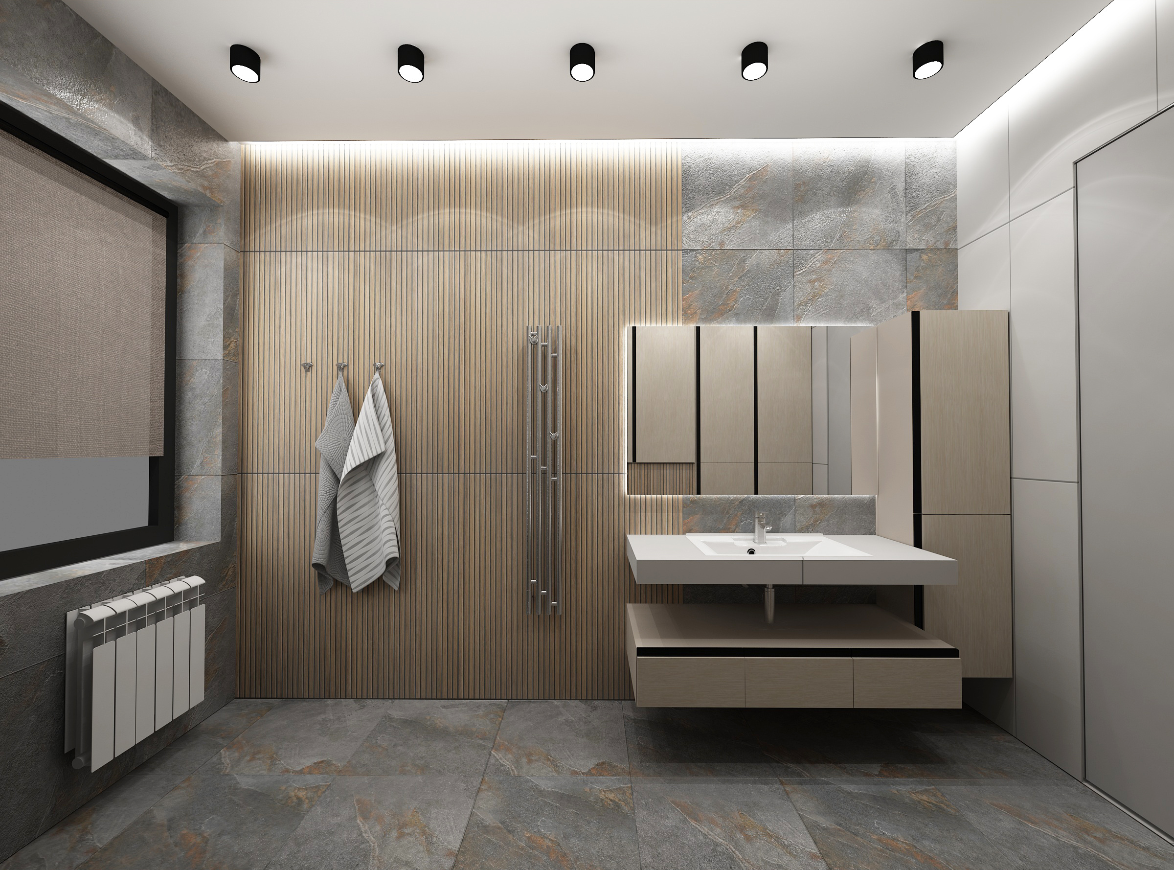 санузел в стиле лофт