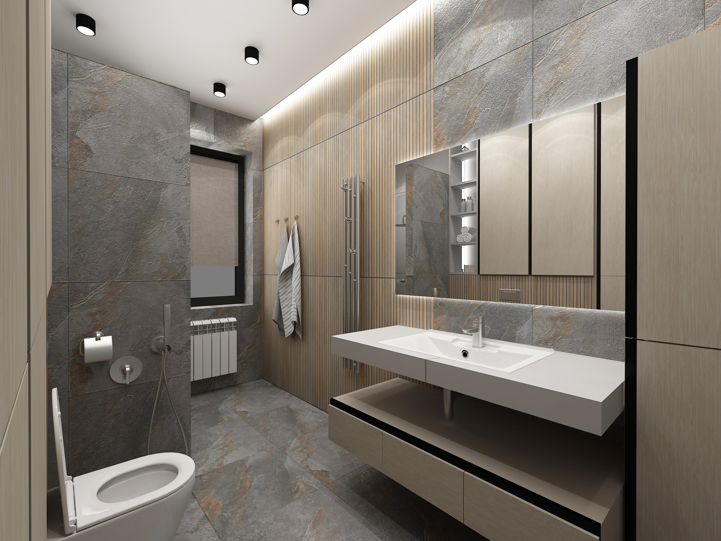 санузел в стиле лофт