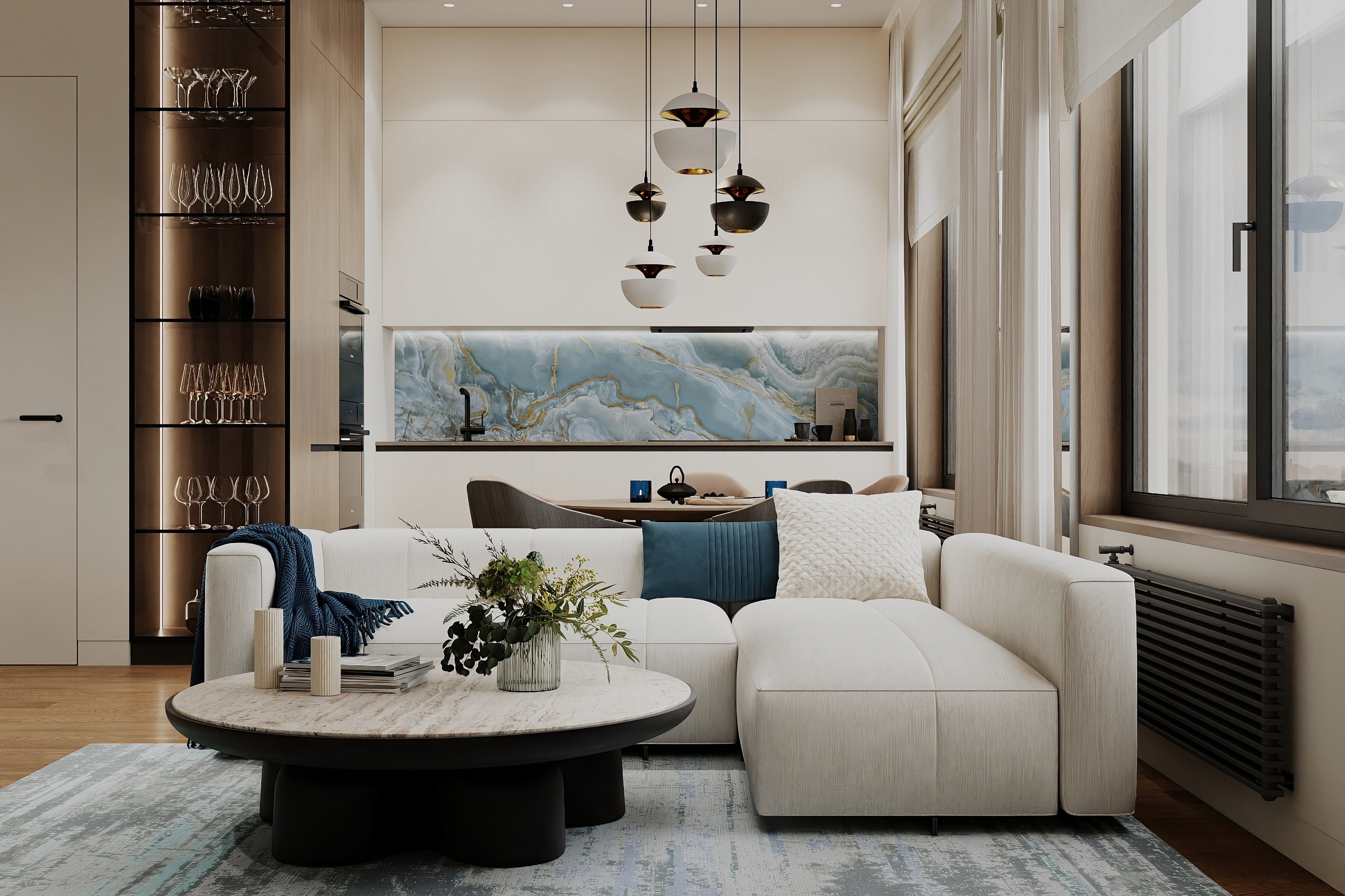 Обложка проекта: Дизайн и ремонт квартиры в ЖК Событие в Москве - Объятия моря