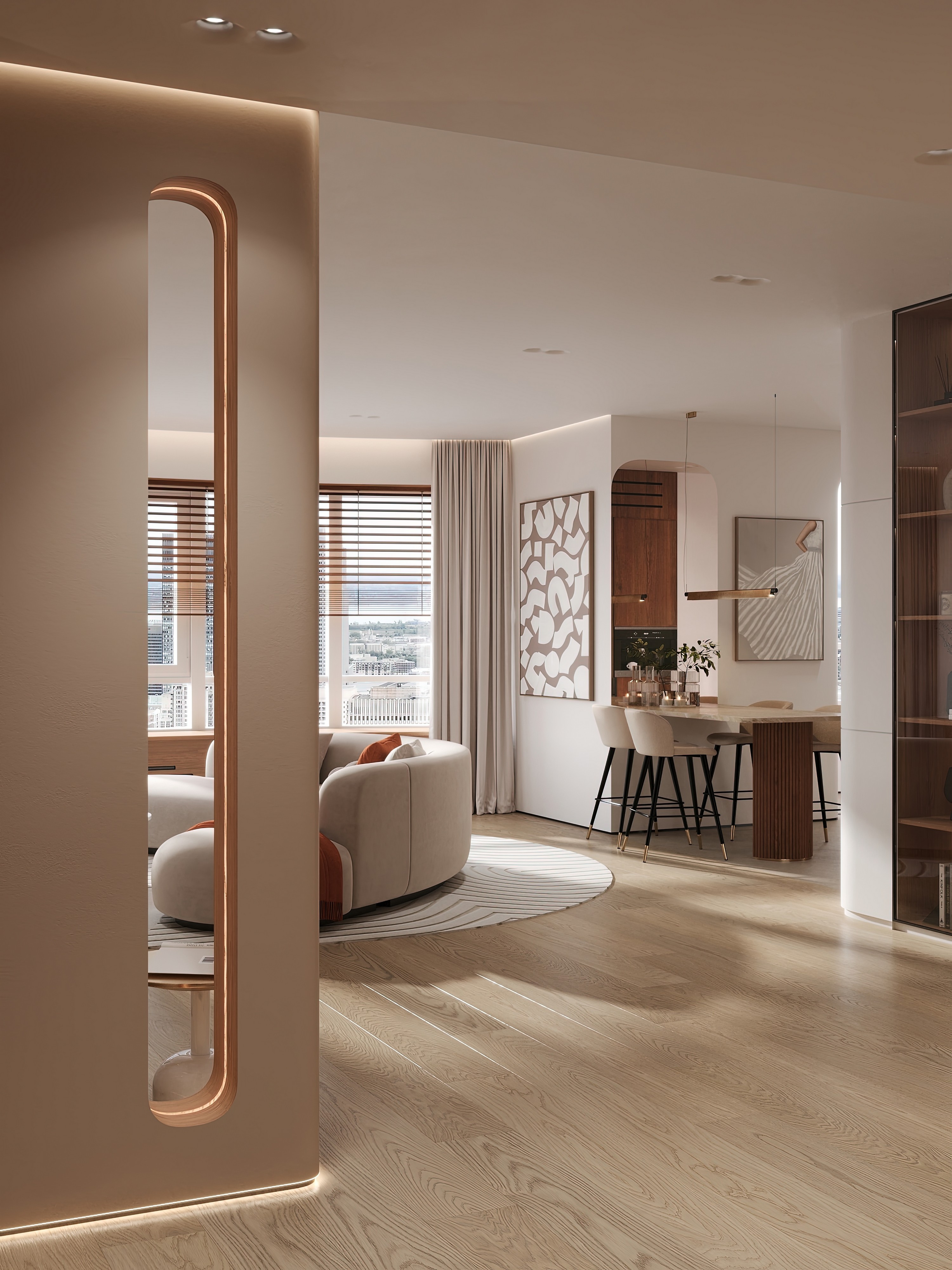 Дизайн и ремонт квартиры в ЖК Эмеральд в Москве - Сияние форм