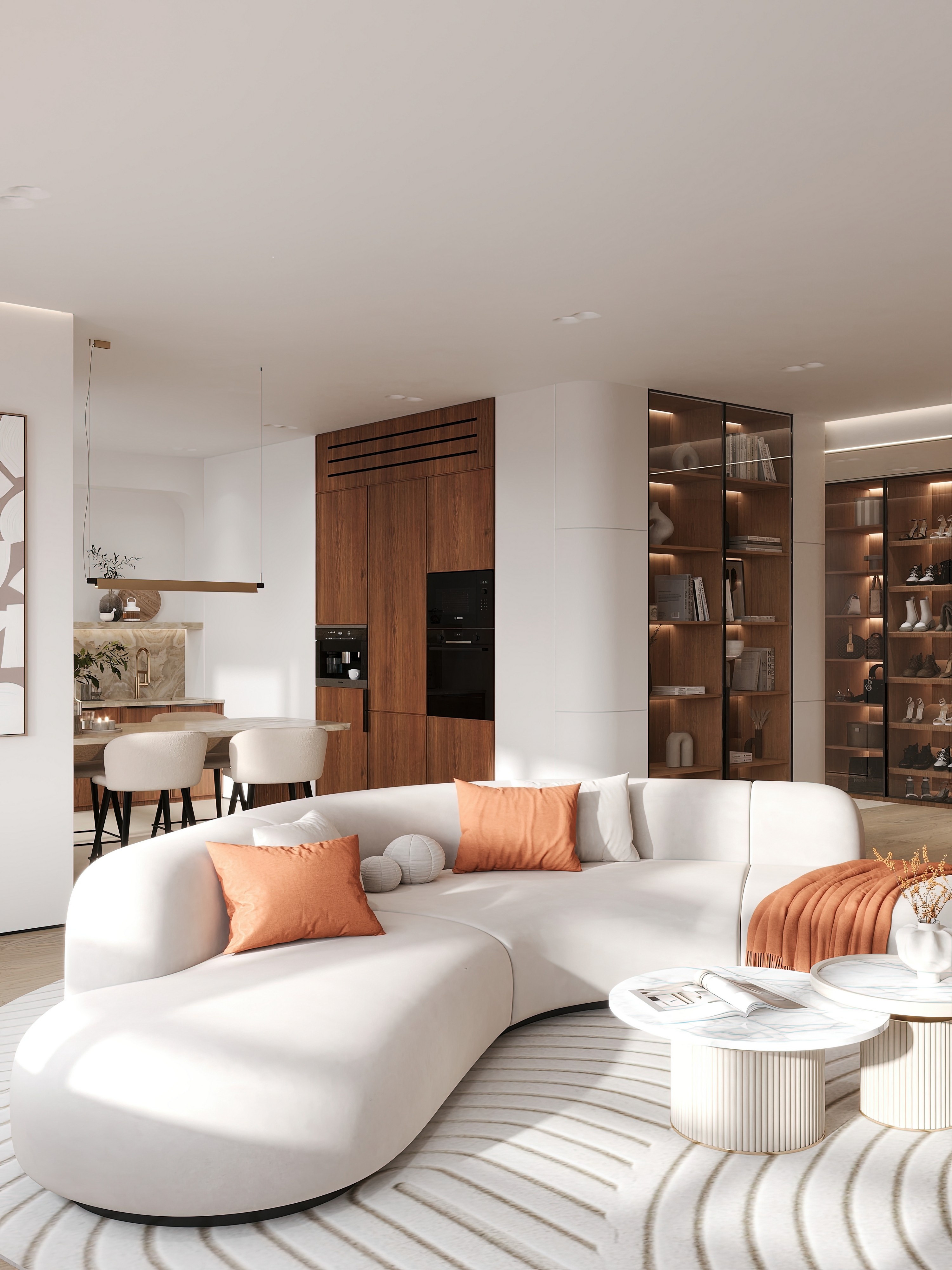 Дизайн и ремонт квартиры в ЖК Эмеральд в Москве - Сияние форм