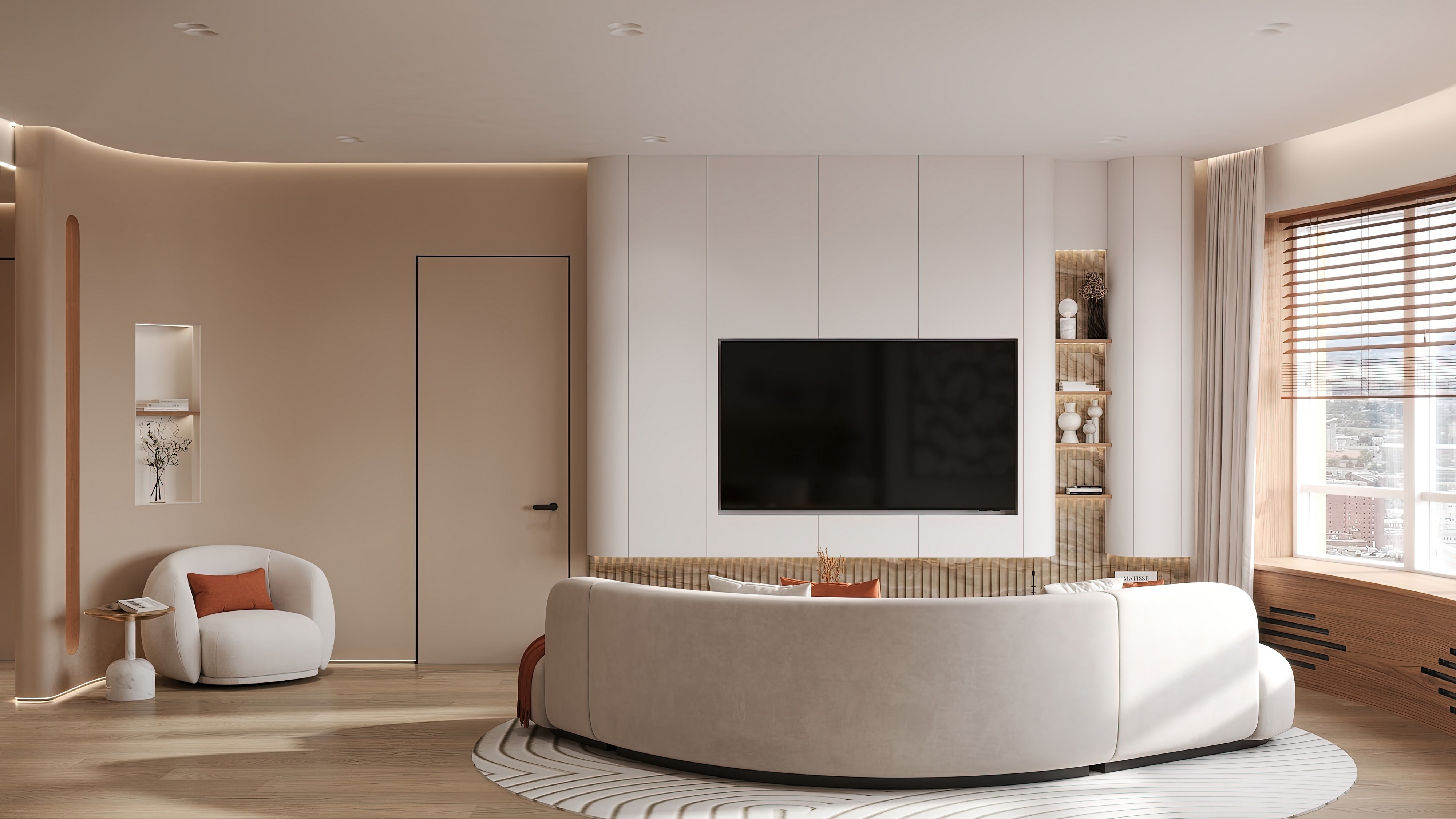 Дизайн и ремонт квартиры в ЖК Эмеральд в Москве - Сияние форм