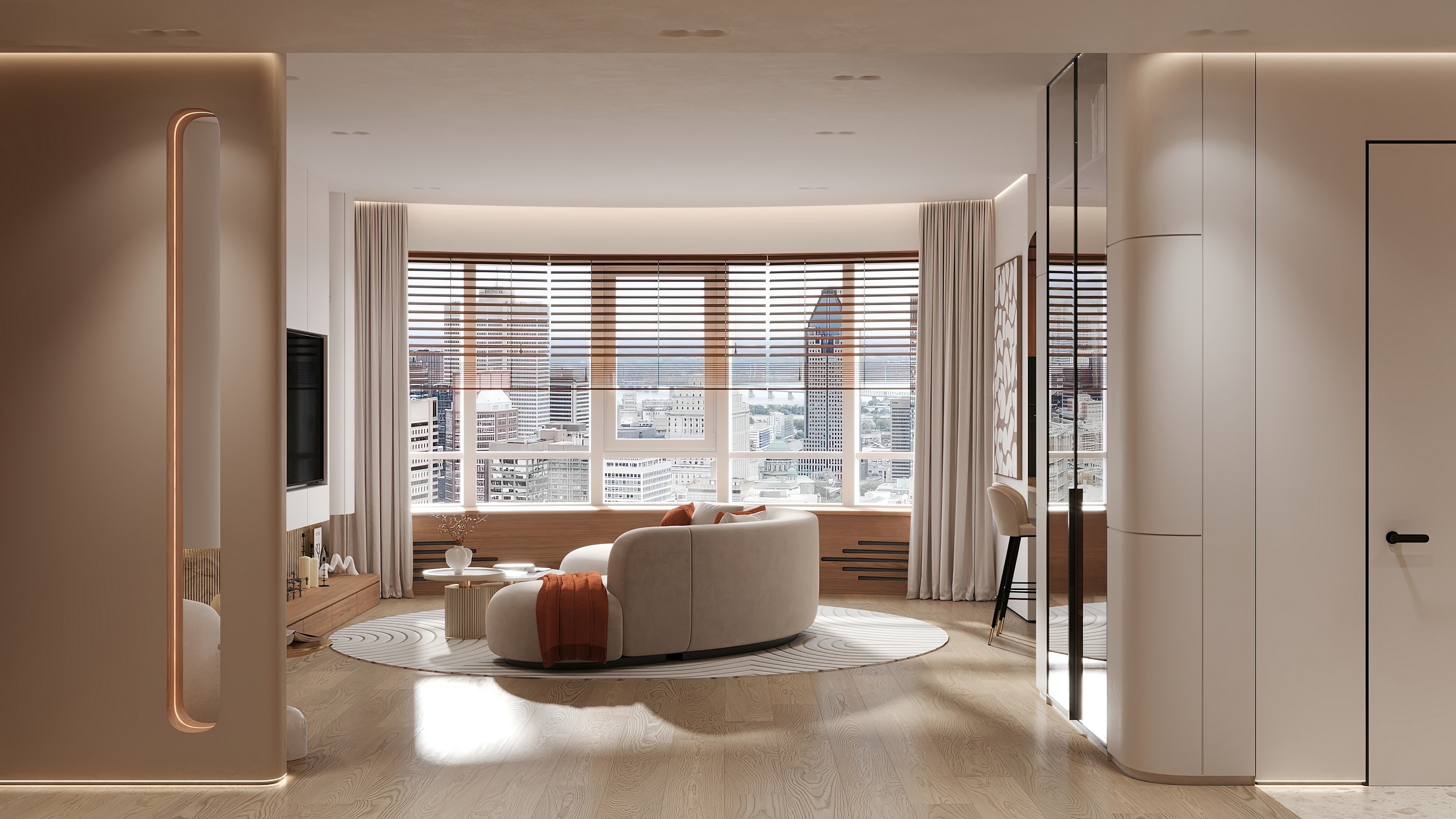 Дизайн и ремонт квартиры в ЖК Эмеральд в Москве - Сияние форм