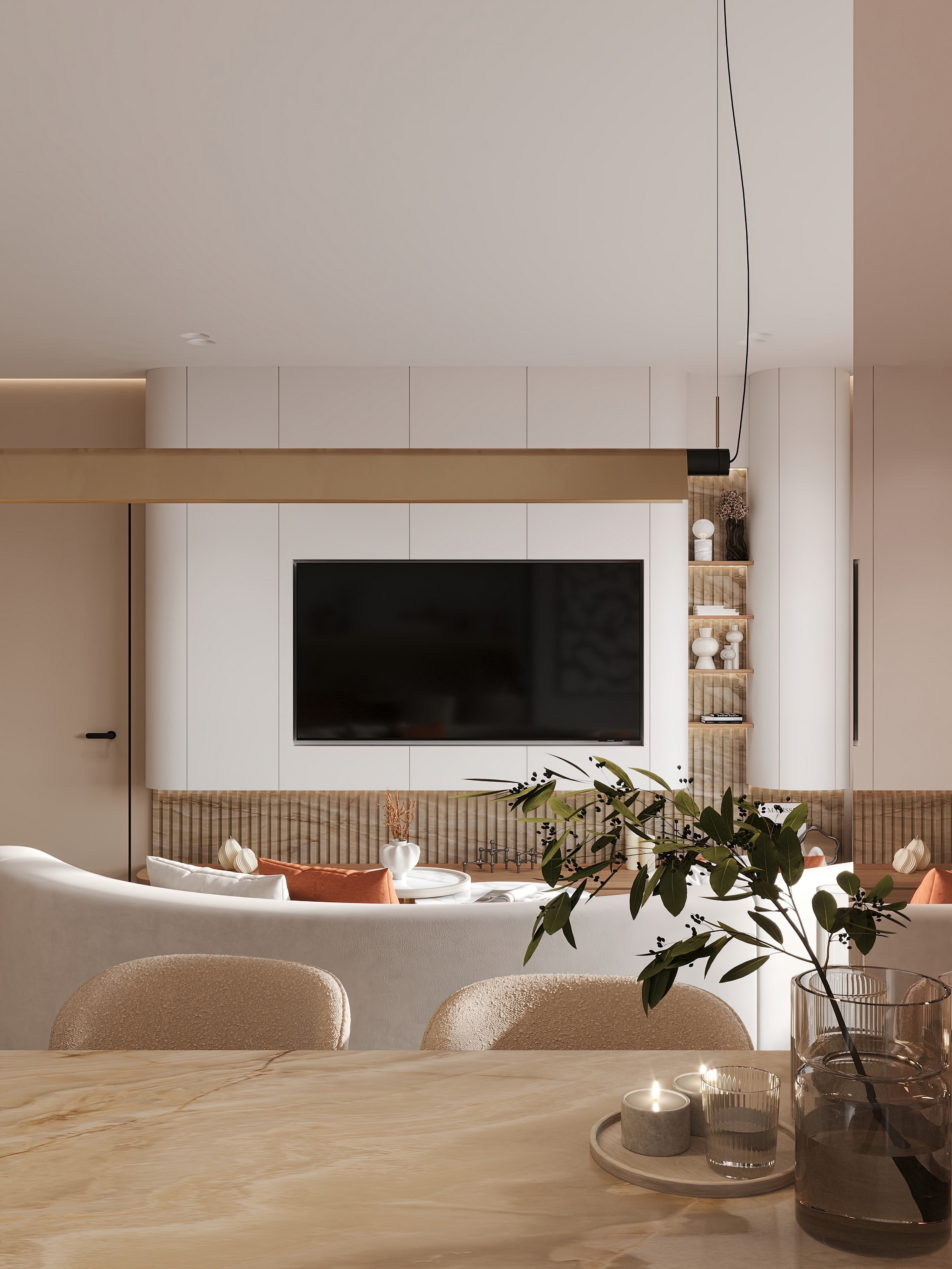 Дизайн и ремонт квартиры в ЖК Эмеральд в Москве - Сияние форм