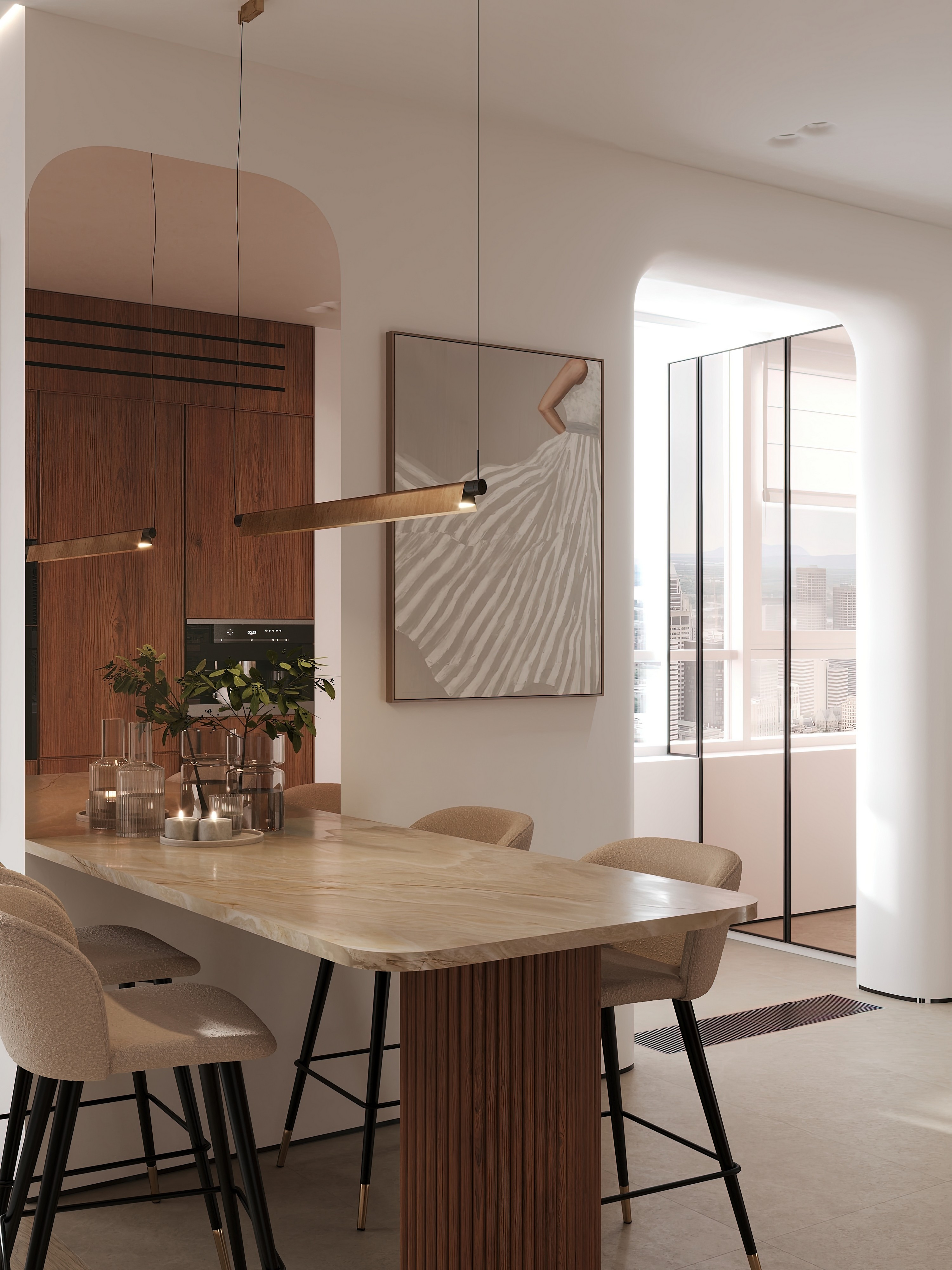 Дизайн и ремонт квартиры в ЖК Эмеральд в Москве - Сияние форм