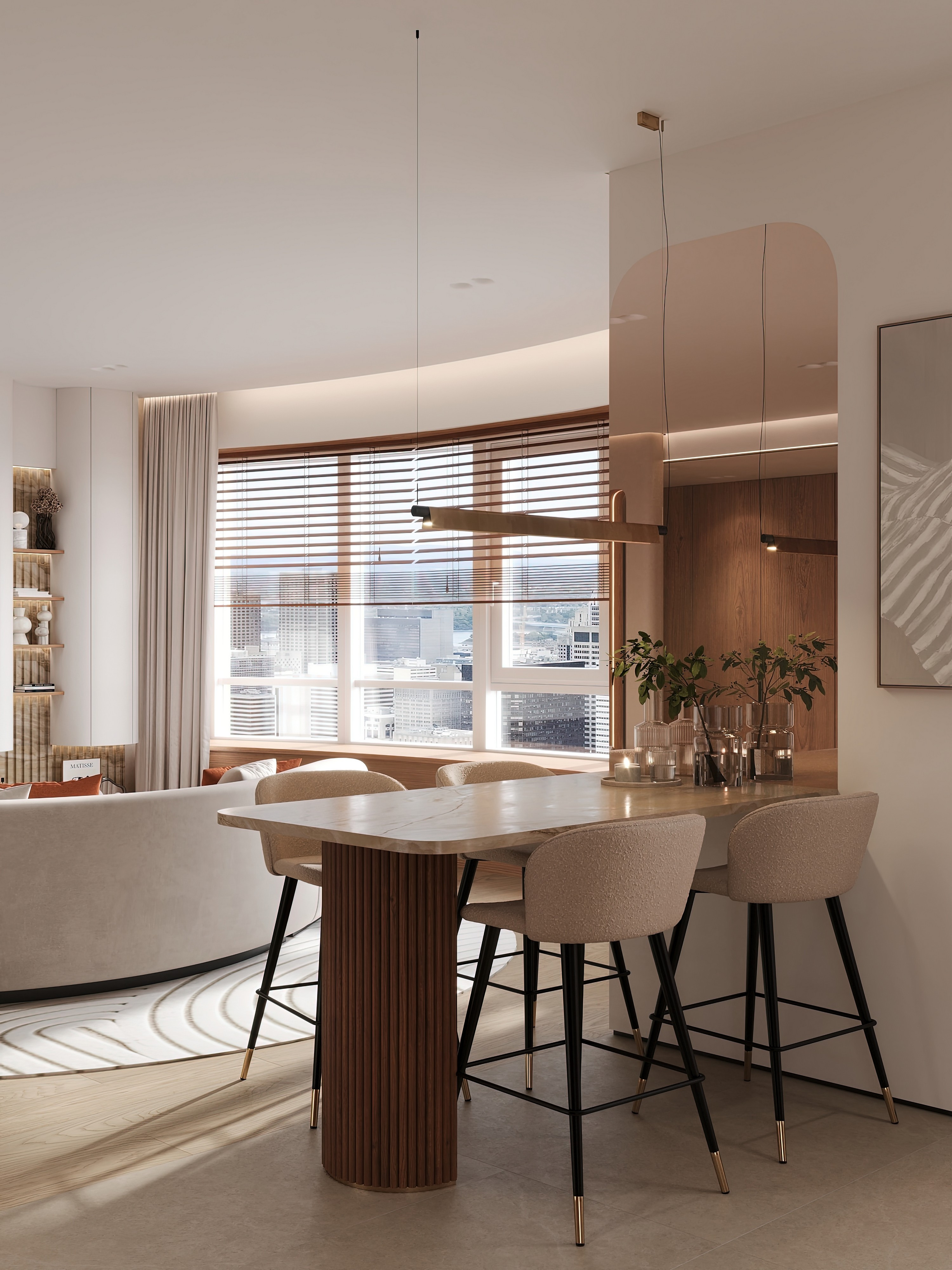 Дизайн и ремонт квартиры в ЖК Эмеральд в Москве - Сияние форм