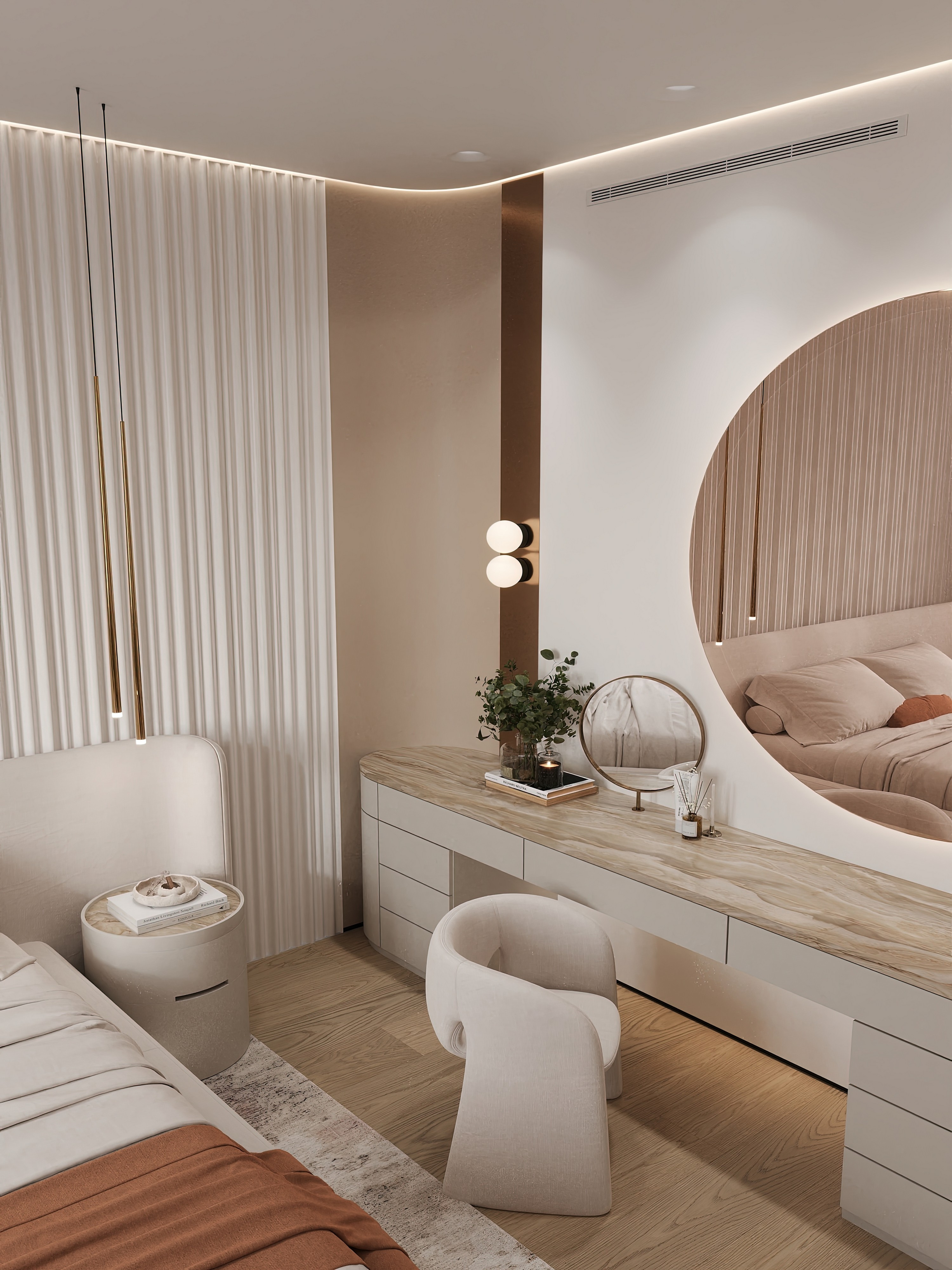 Дизайн и ремонт квартиры в ЖК Эмеральд в Москве - Сияние форм