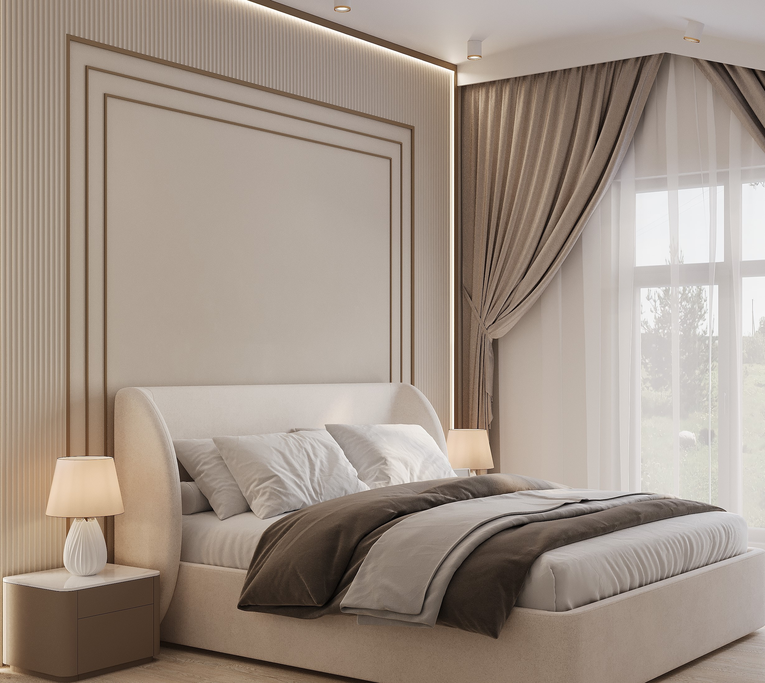 спальня в доме в Рыбацком