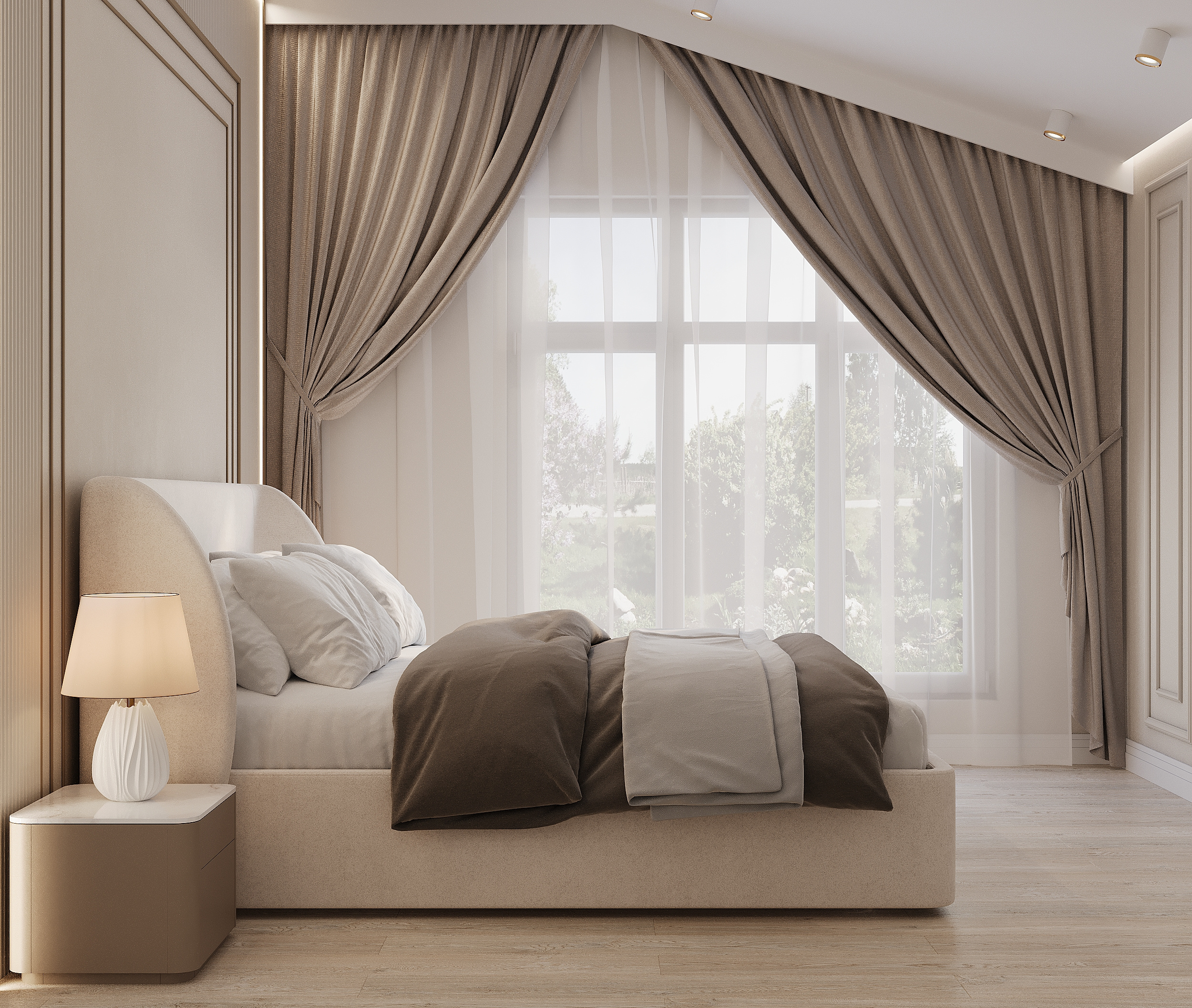 спальня в доме в Рыбацком