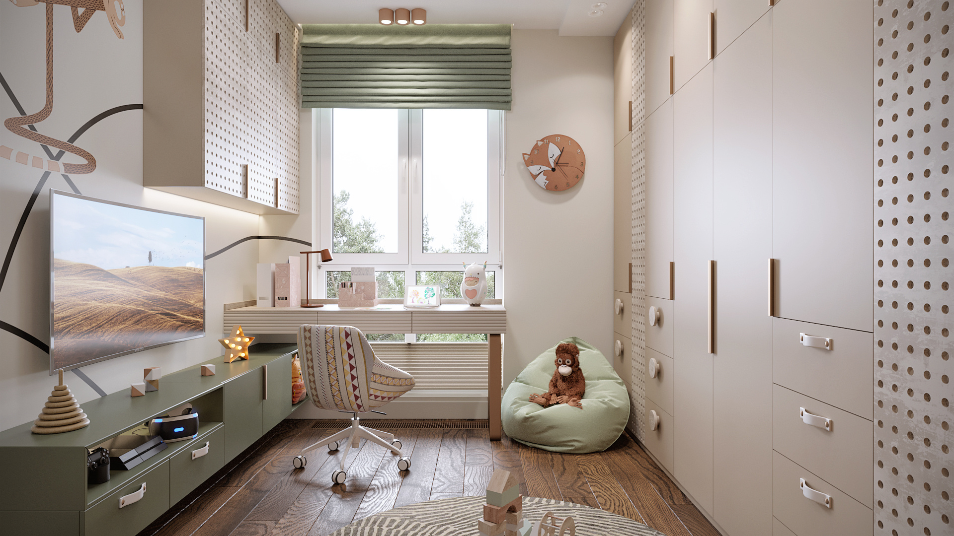 Места хранения в детской комнате