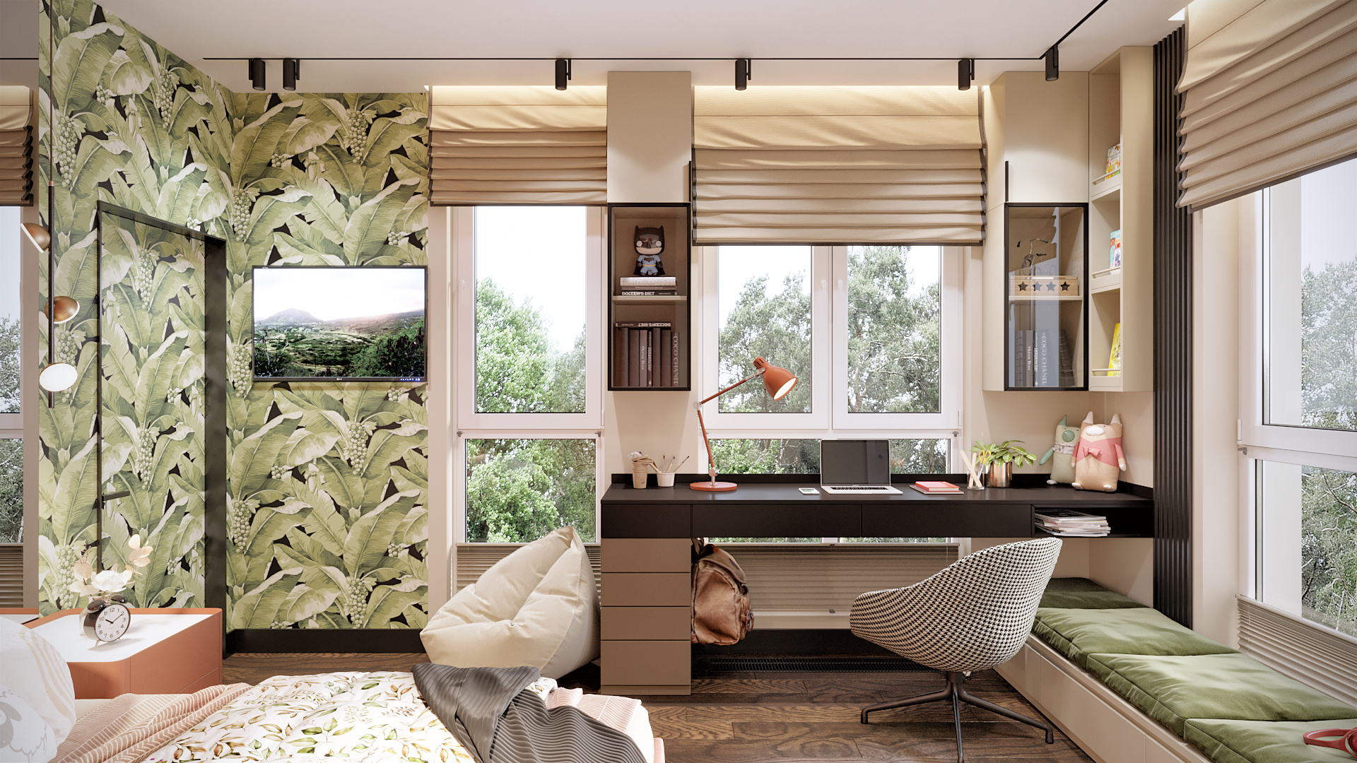 Скамья возле окна