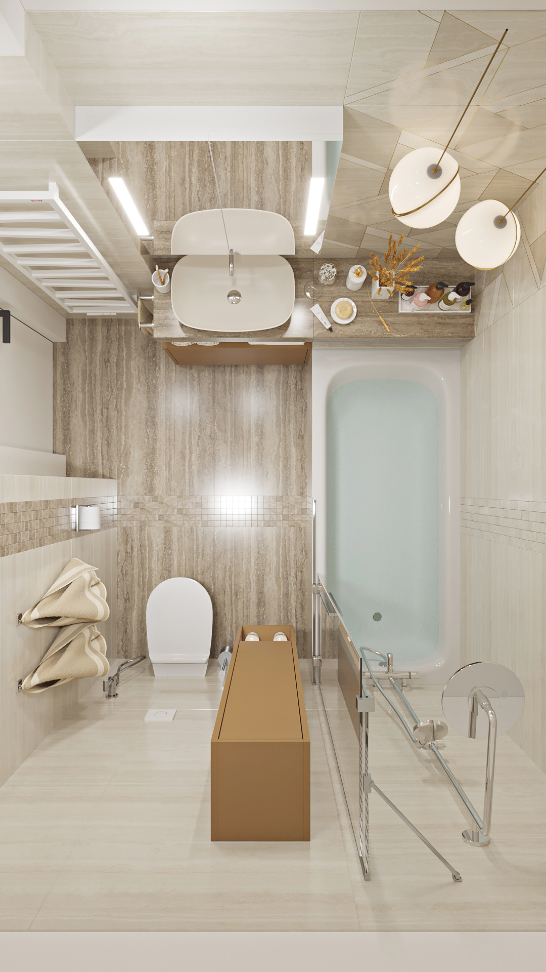 Планировочное решение ванной комнаты