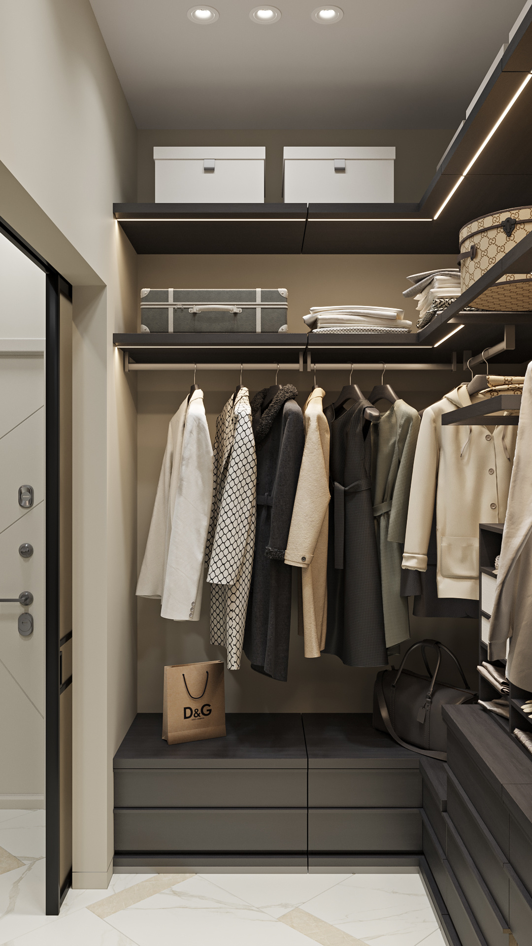 Расположение гардеробной