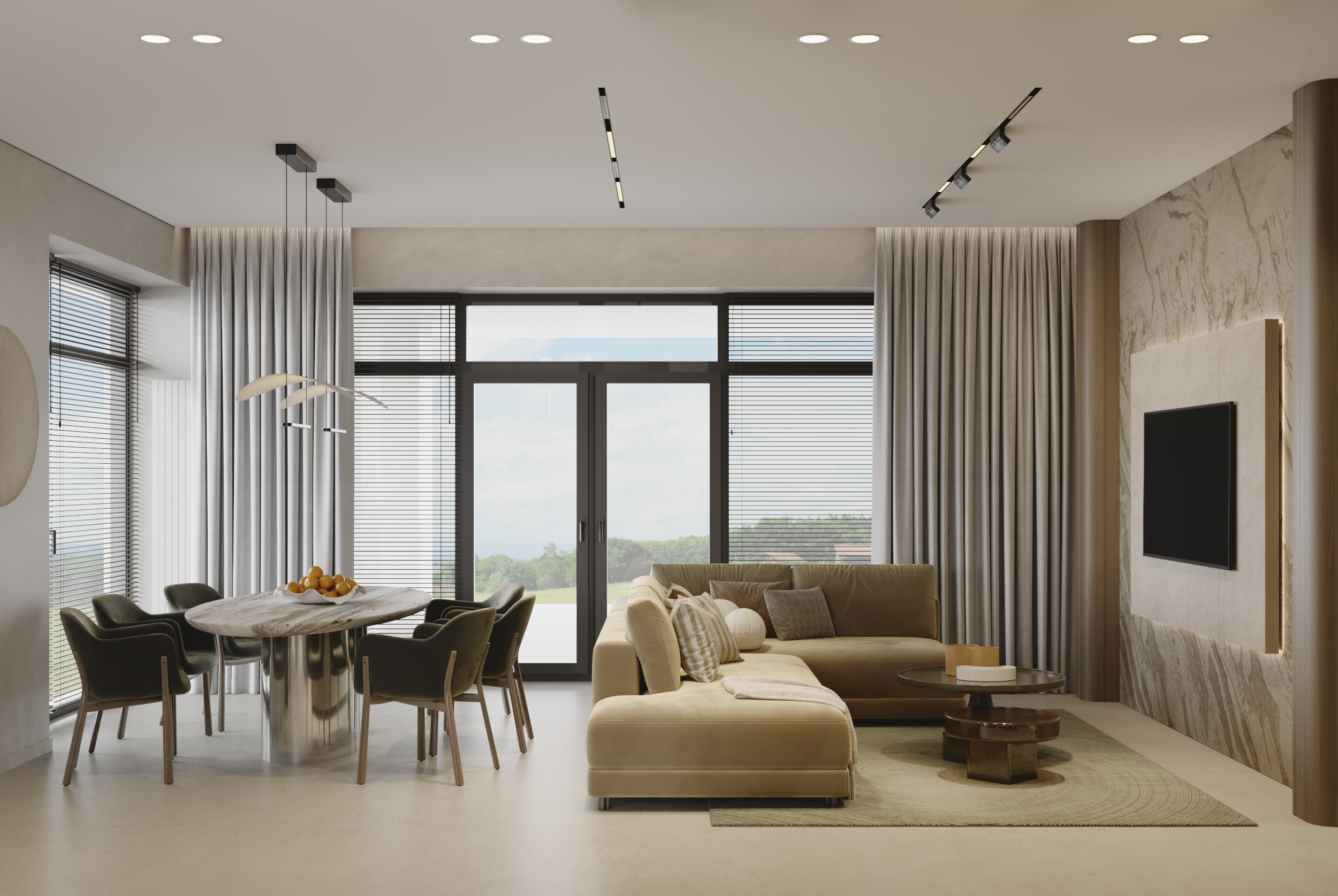 Кухня-гостиная в доме