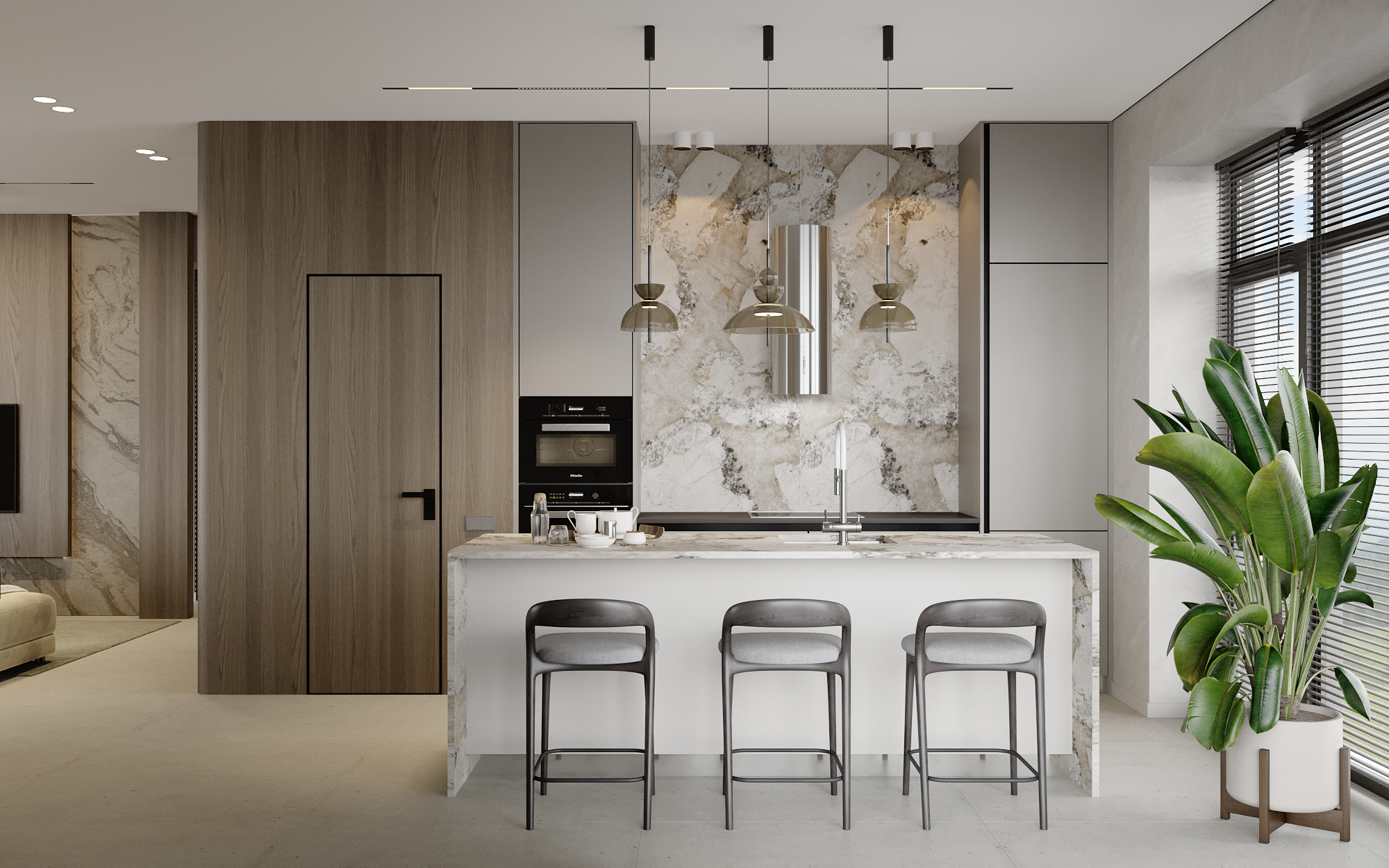 Обложка проекта: Кухня-гостиная "Дом Родники"