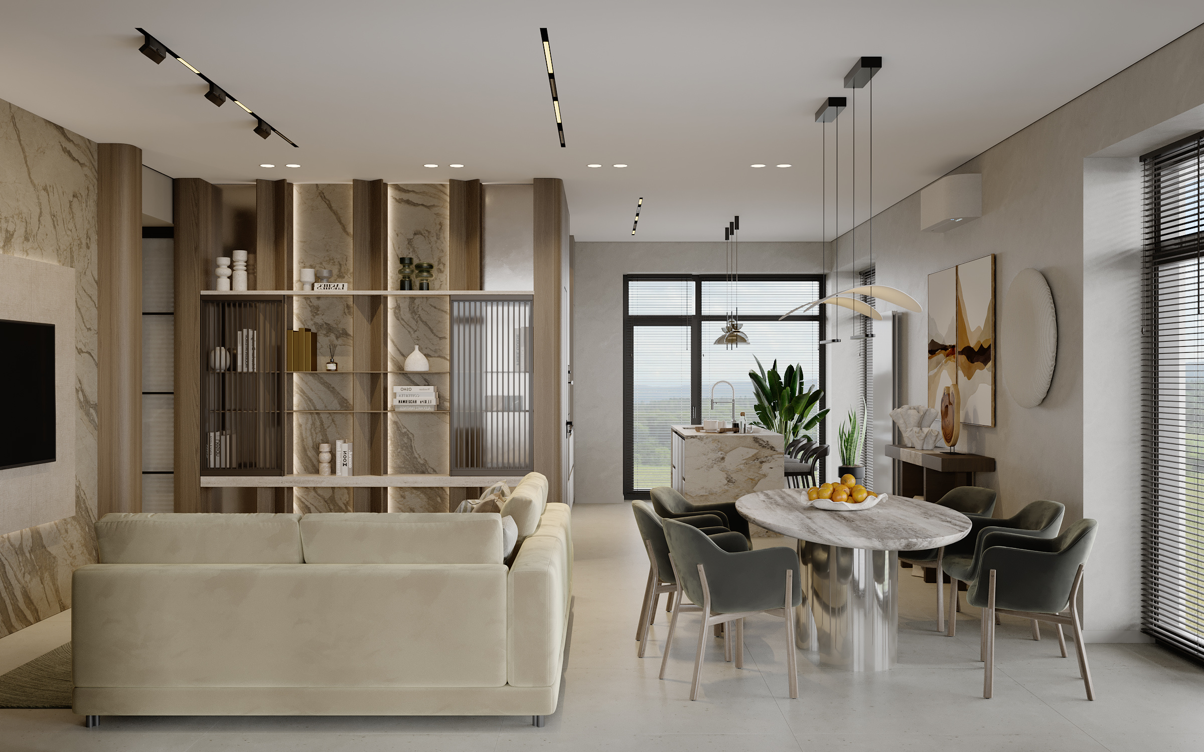 Кухня-гостиная в доме