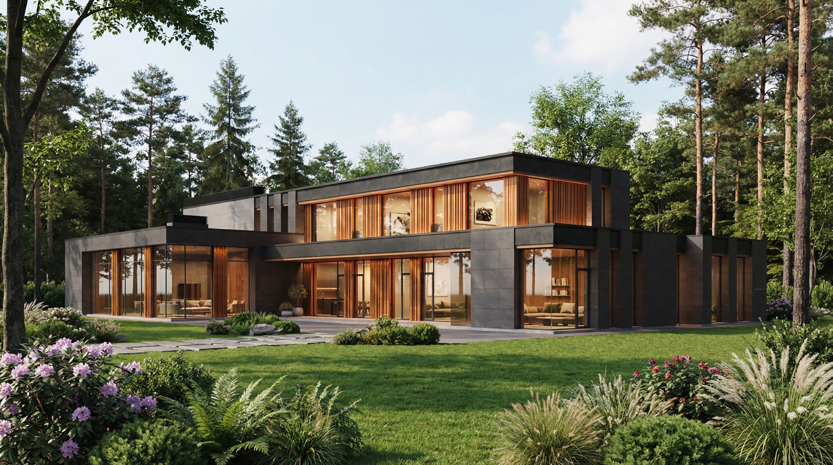 Обложка проекта: Дом в окружении сосен