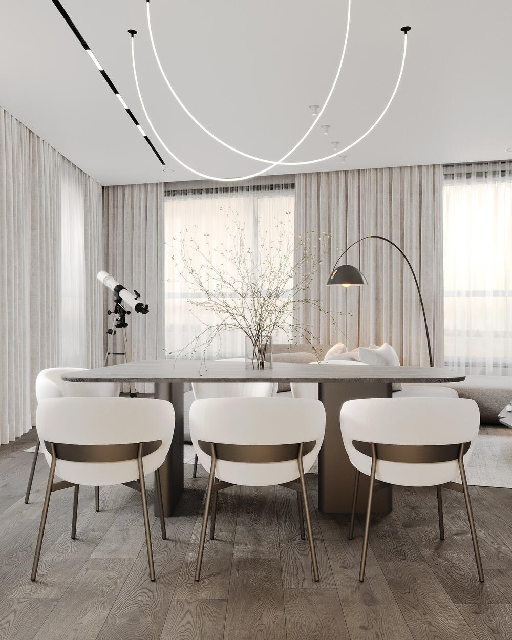 Дизайн интерьера квартиры в ЖК «Omega House (Омега Хаус)» в стиле монохромный минимализм