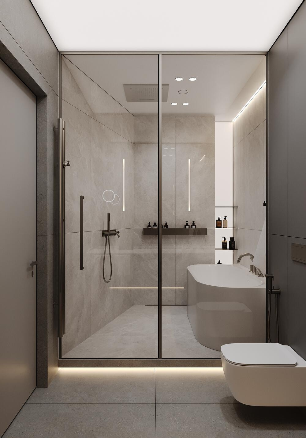 Дизайн интерьера квартиры в ЖК «Omega House (Омега Хаус)» в стиле монохромный минимализм