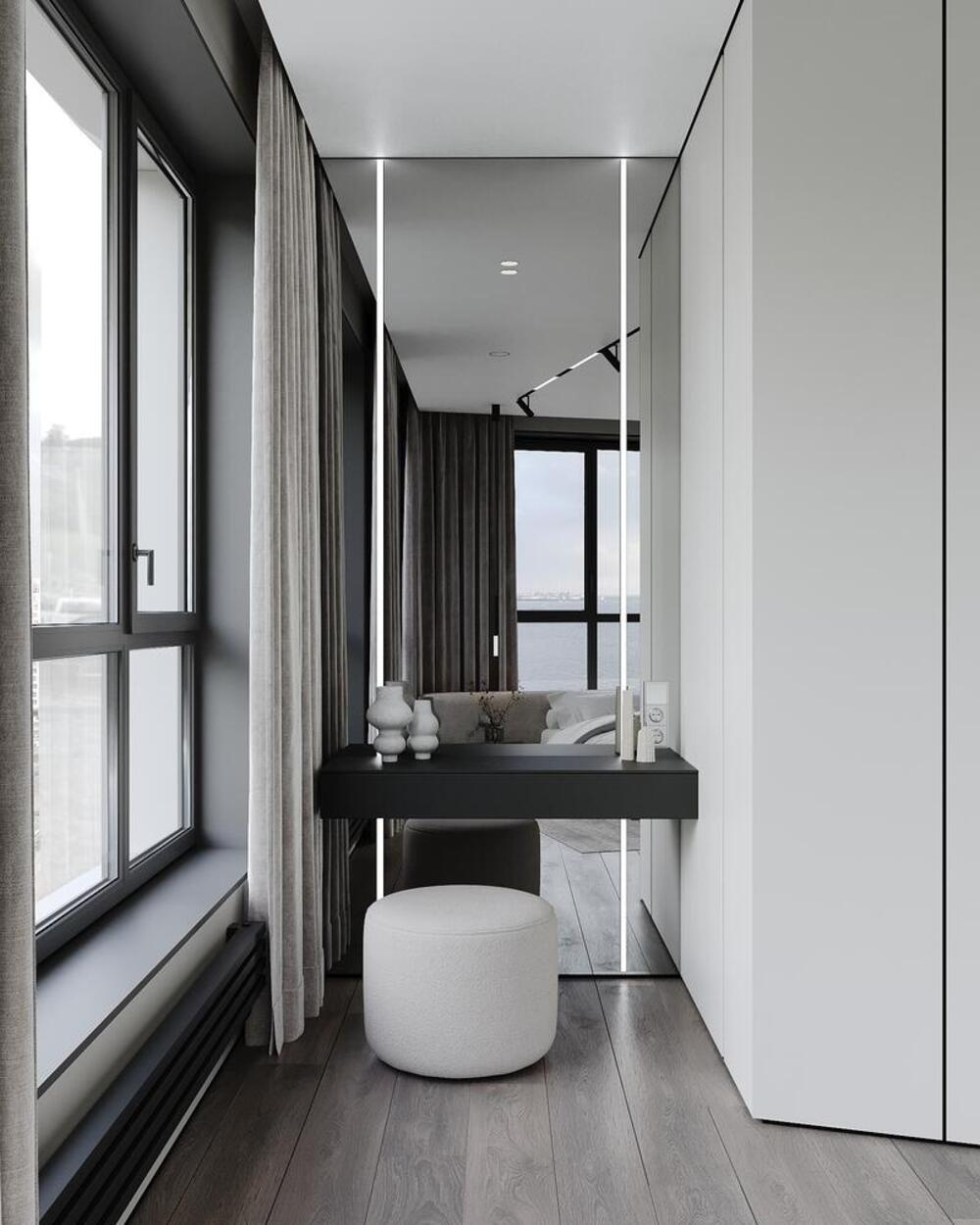 Дизайн интерьера квартиры в ЖК «Omega House (Омега Хаус)» в стиле монохромный минимализм