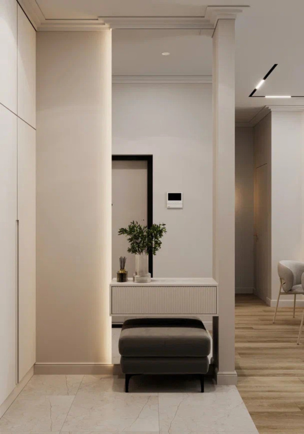 Дизайн-проект квартиры в ЖК «Прайм Приморский» в стиле легкая современная классика