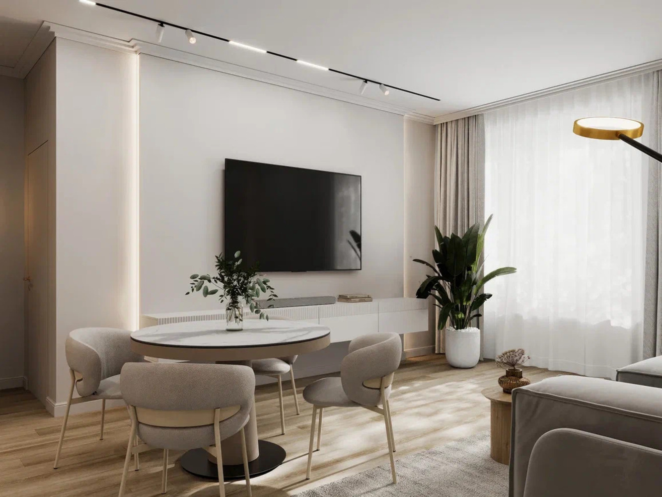 Дизайн-проект квартиры в ЖК «Прайм Приморский» в стиле легкая современная классика