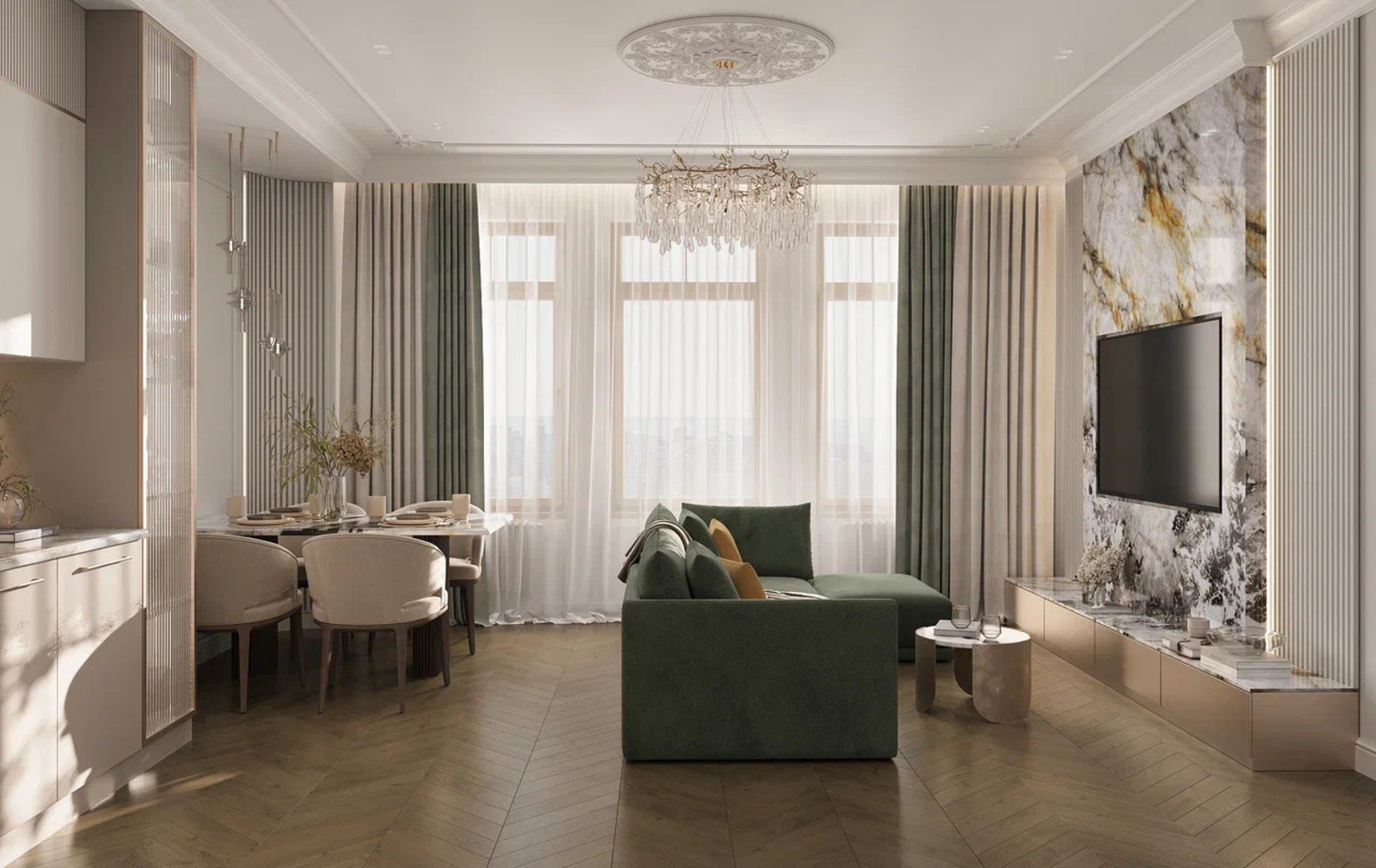 Дизайн-проект квартиры в ЖК «Шведская Крона» в неоклассическом стиле