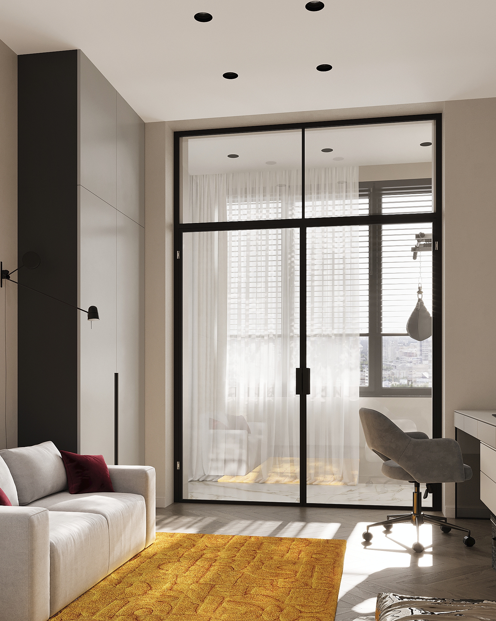 Дизайн-проект квартиры в ЖК «Событие» в современном стиле с элементами ар-деко