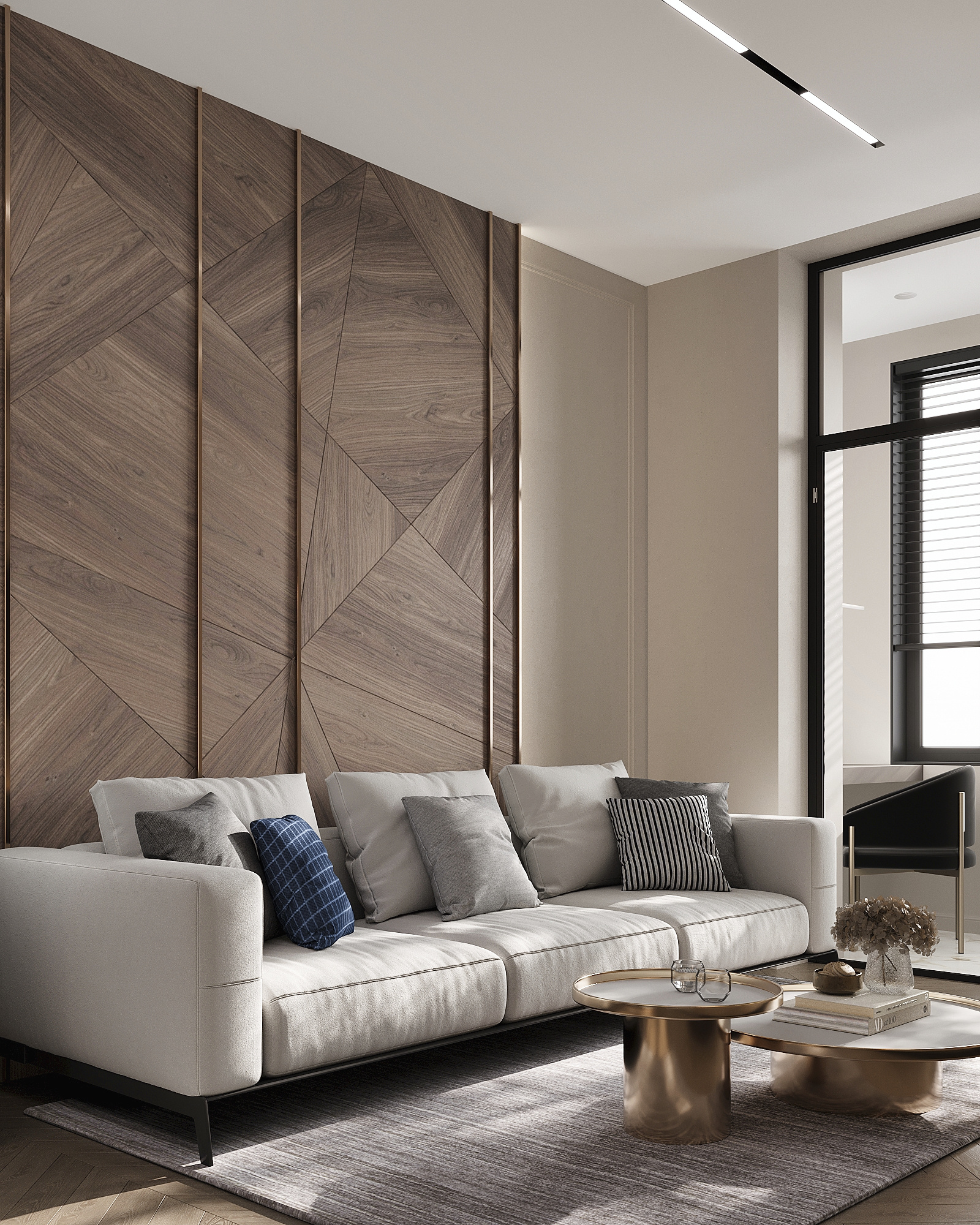 Дизайн-проект квартиры в ЖК «Событие» в современном стиле с элементами ар-деко