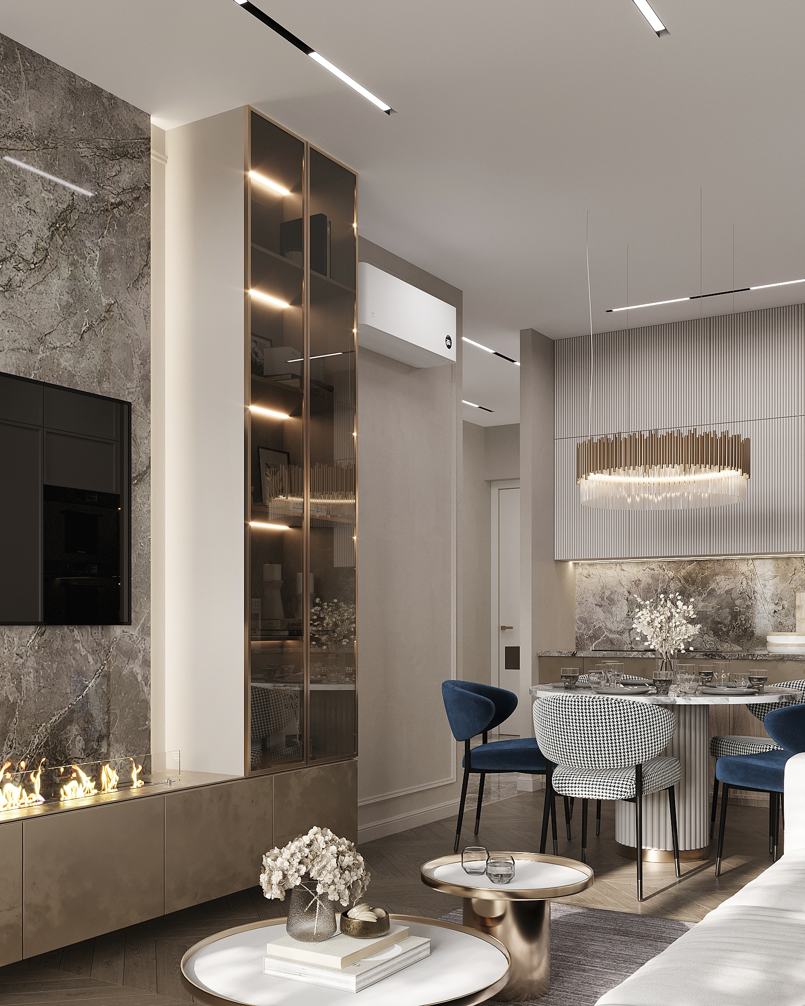 Дизайн-проект квартиры в ЖК «Событие» в современном стиле с элементами ар-деко