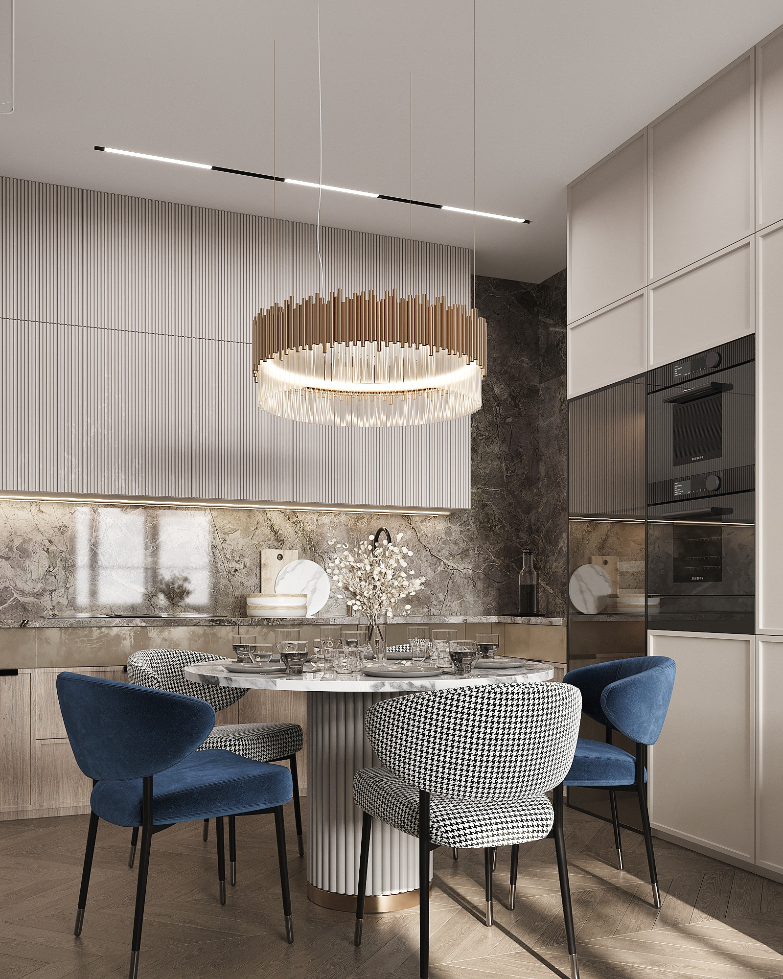 Дизайн-проект квартиры в ЖК «Событие» в современном стиле с элементами ар-деко