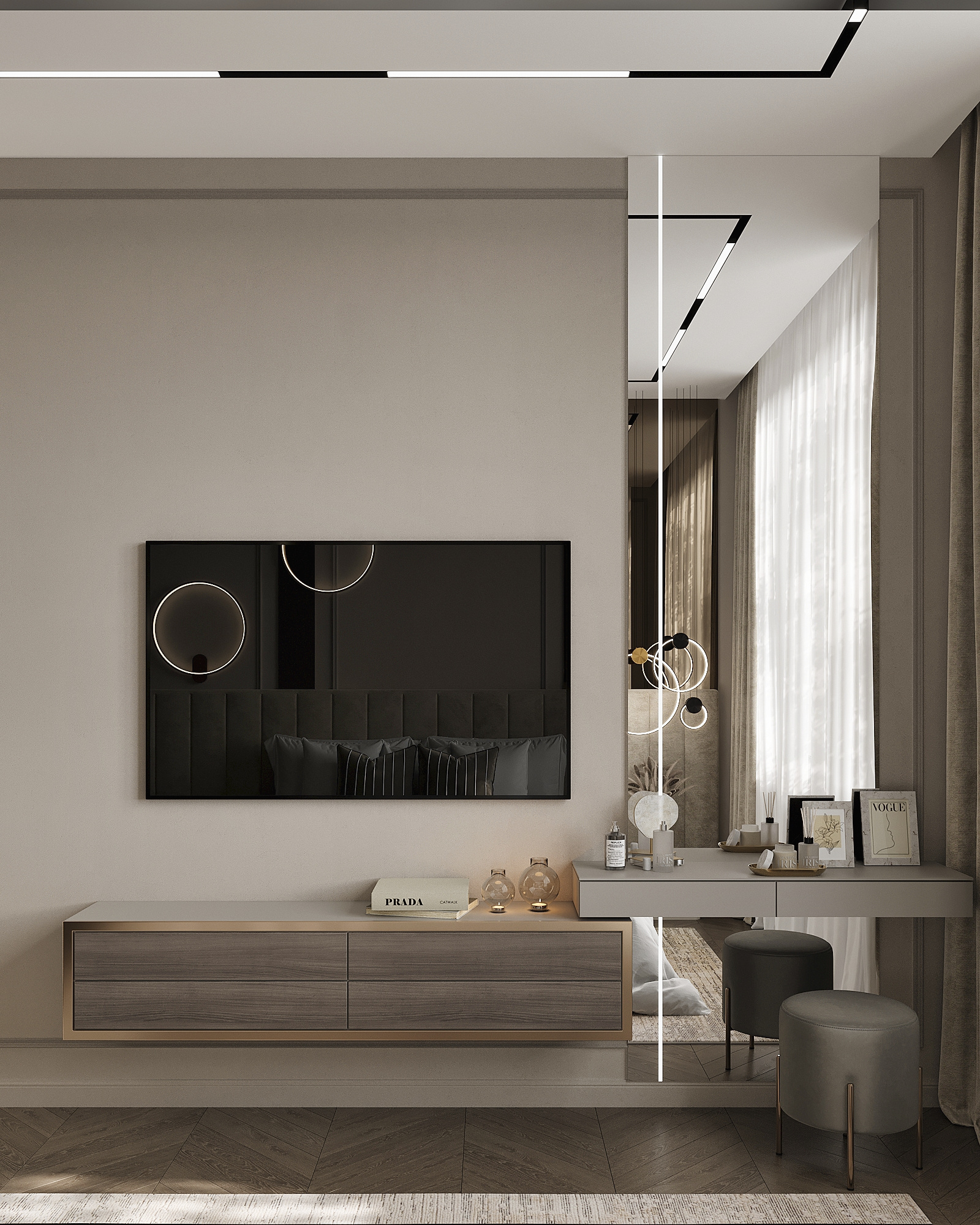 Дизайн-проект квартиры в ЖК «Событие» в современном стиле с элементами ар-деко