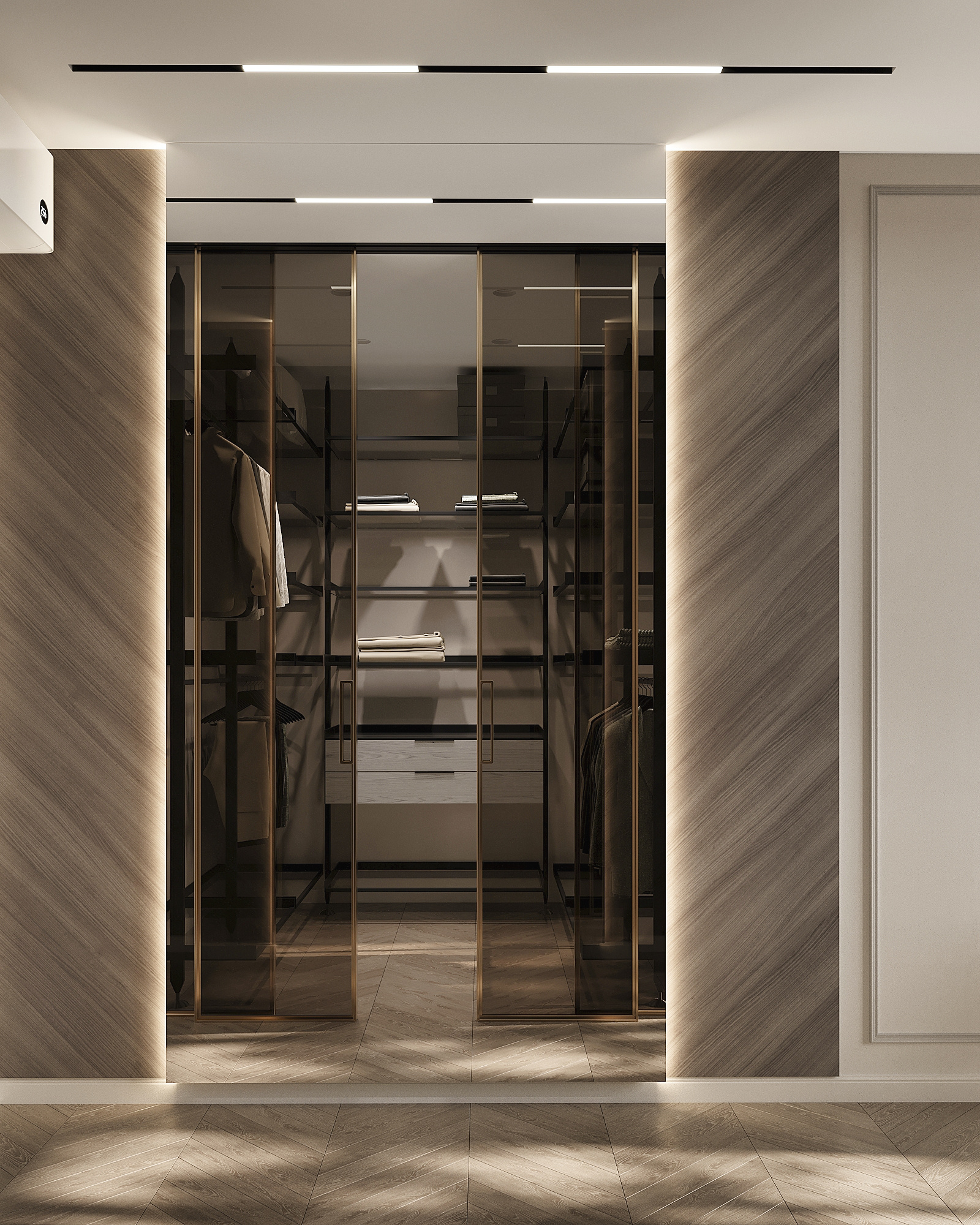 Дизайн-проект квартиры в ЖК «Событие» в современном стиле с элементами ар-деко