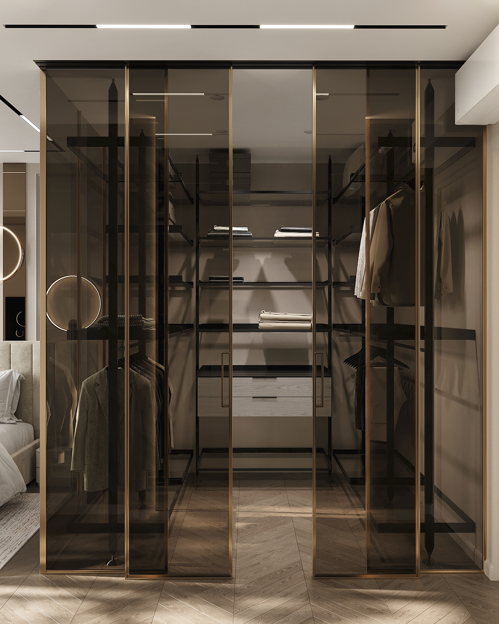 Дизайн-проект квартиры в ЖК «Событие» в современном стиле с элементами ар-деко