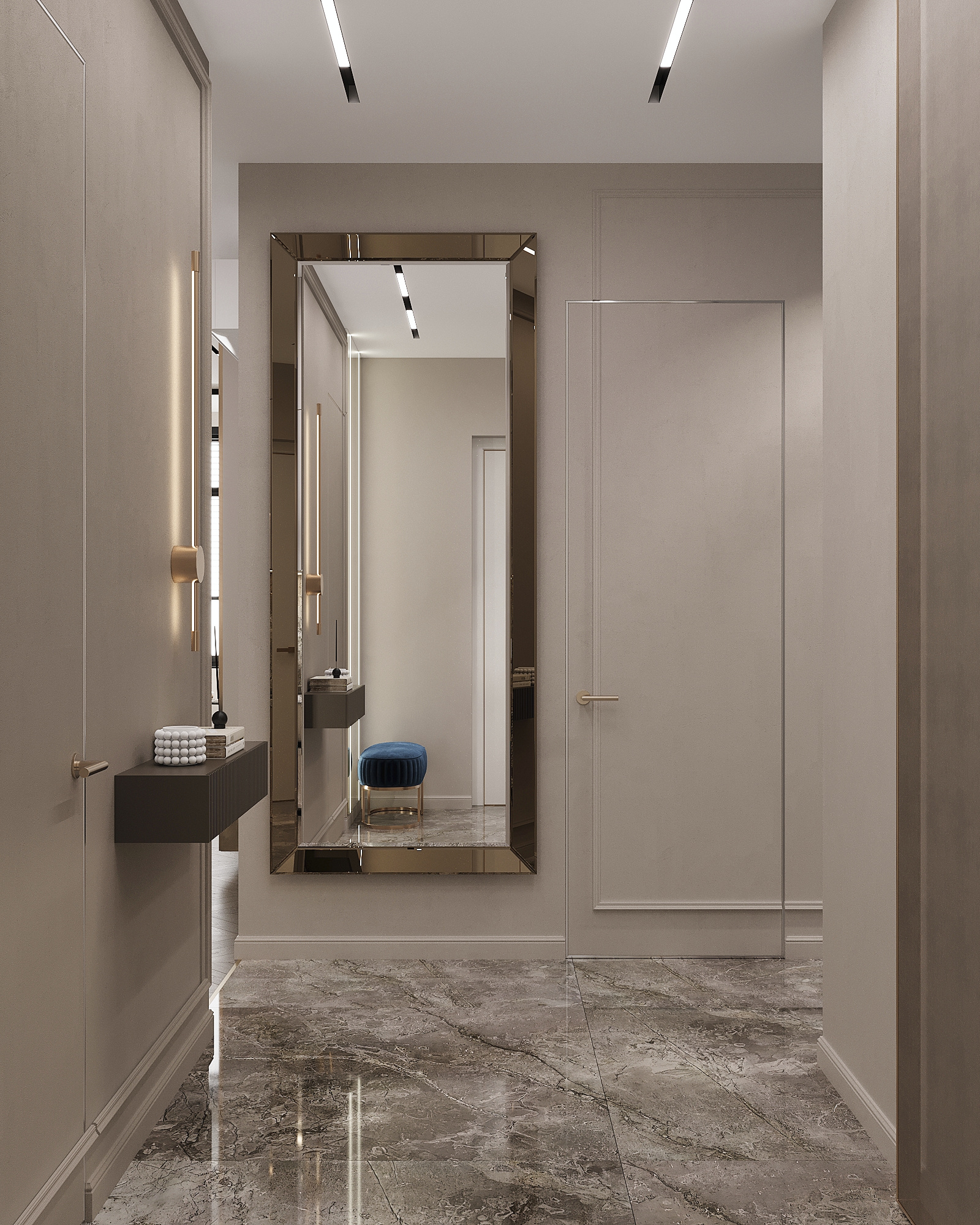 Дизайн-проект квартиры в ЖК «Событие» в современном стиле с элементами ар-деко