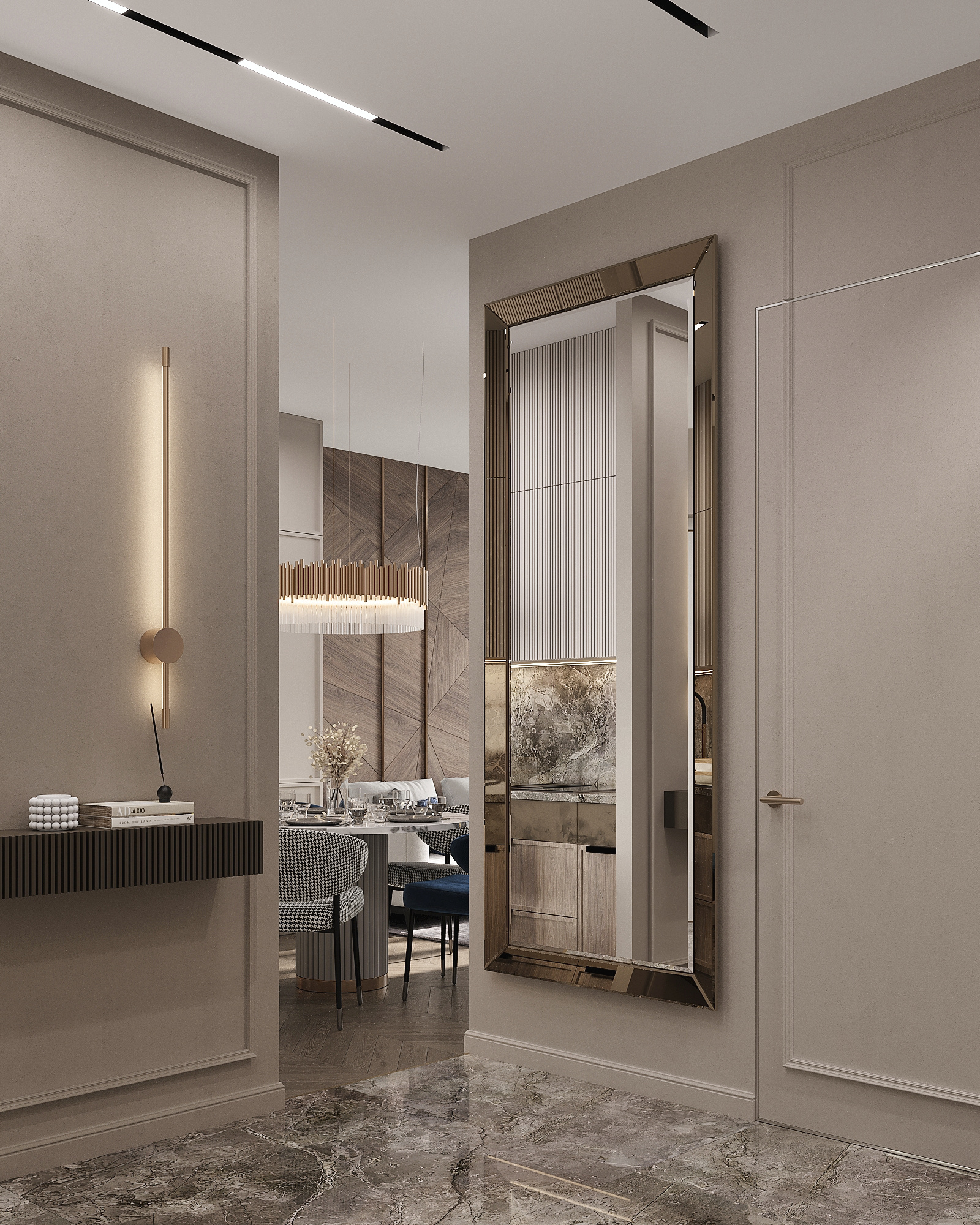 Дизайн-проект квартиры в ЖК «Событие» в современном стиле с элементами ар-деко