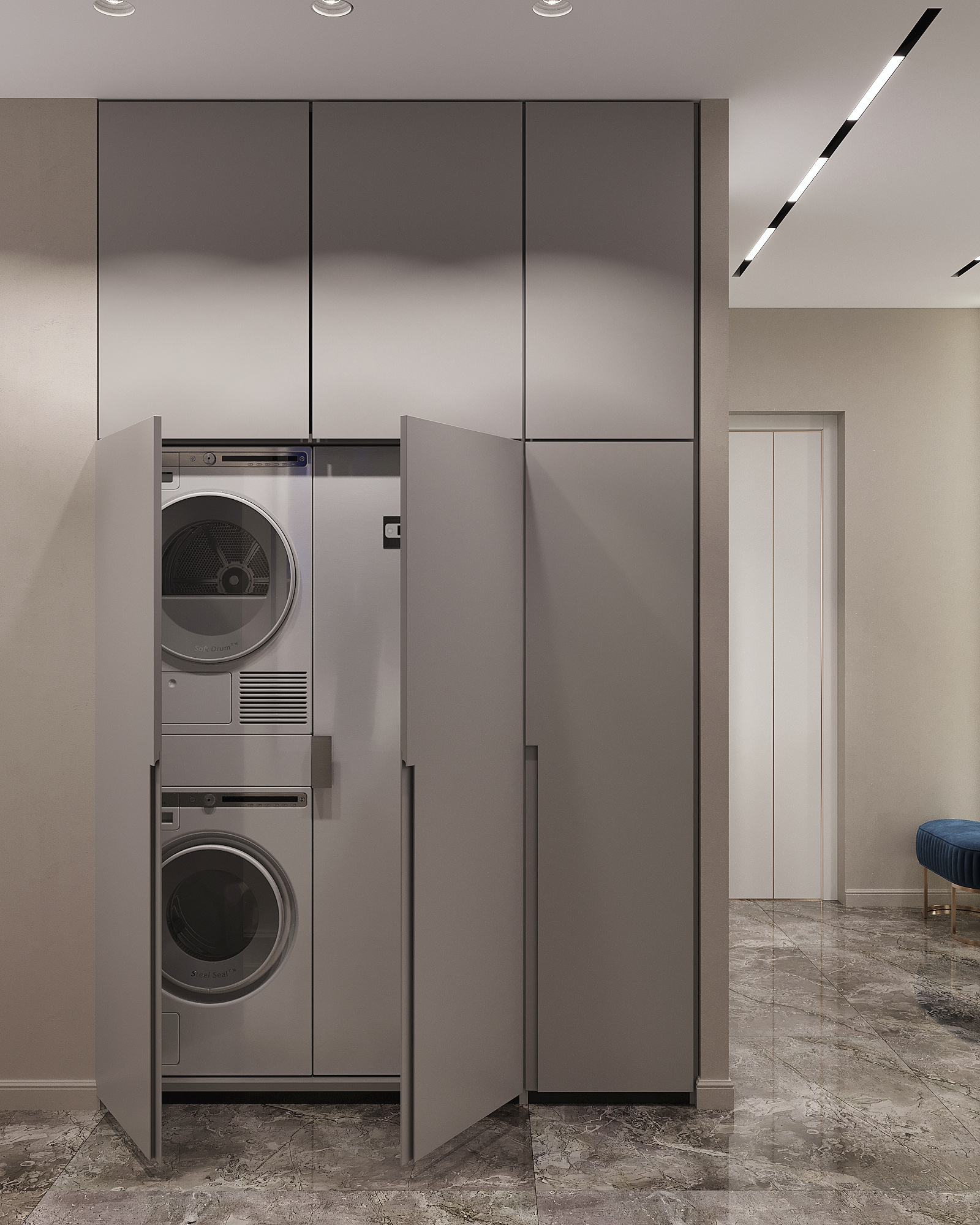 Дизайн-проект квартиры в ЖК «Событие» в современном стиле с элементами ар-деко