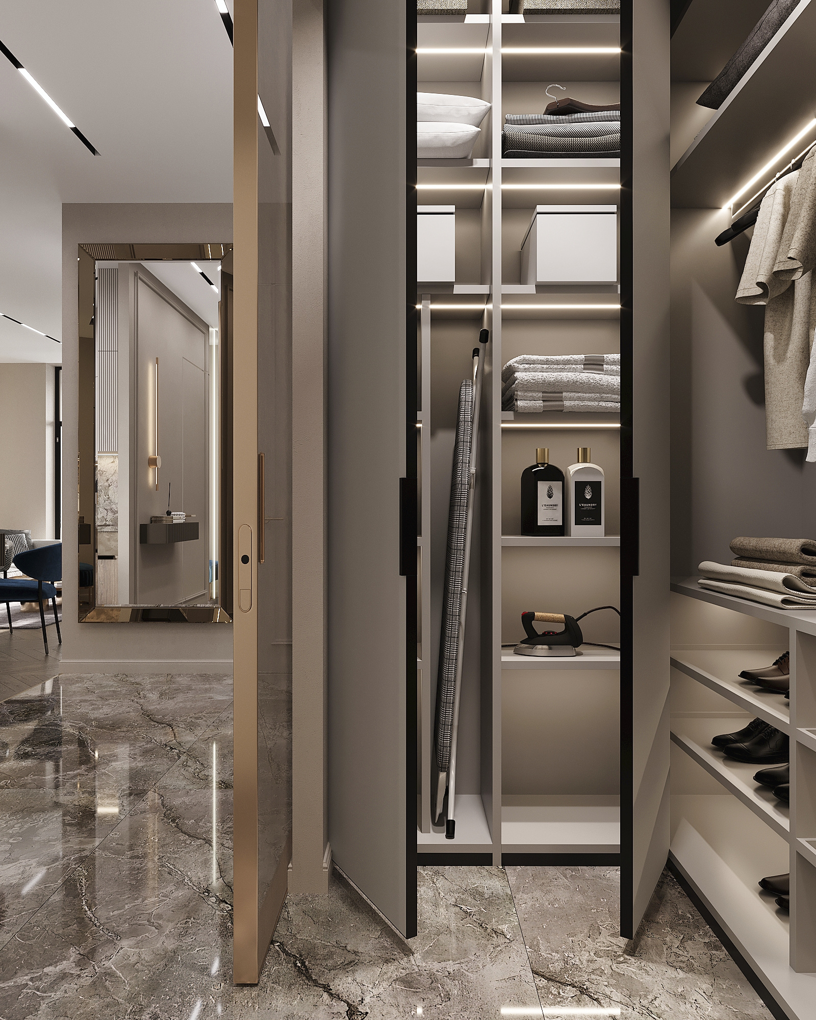 Дизайн-проект квартиры в ЖК «Событие» в современном стиле с элементами ар-деко