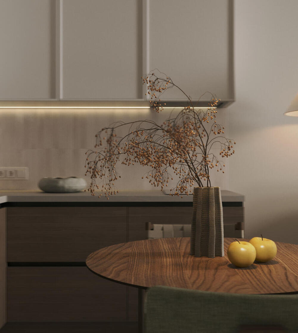 Дизайн интерьера в ЖК «Лермонтовский 54» в стиле джапанди