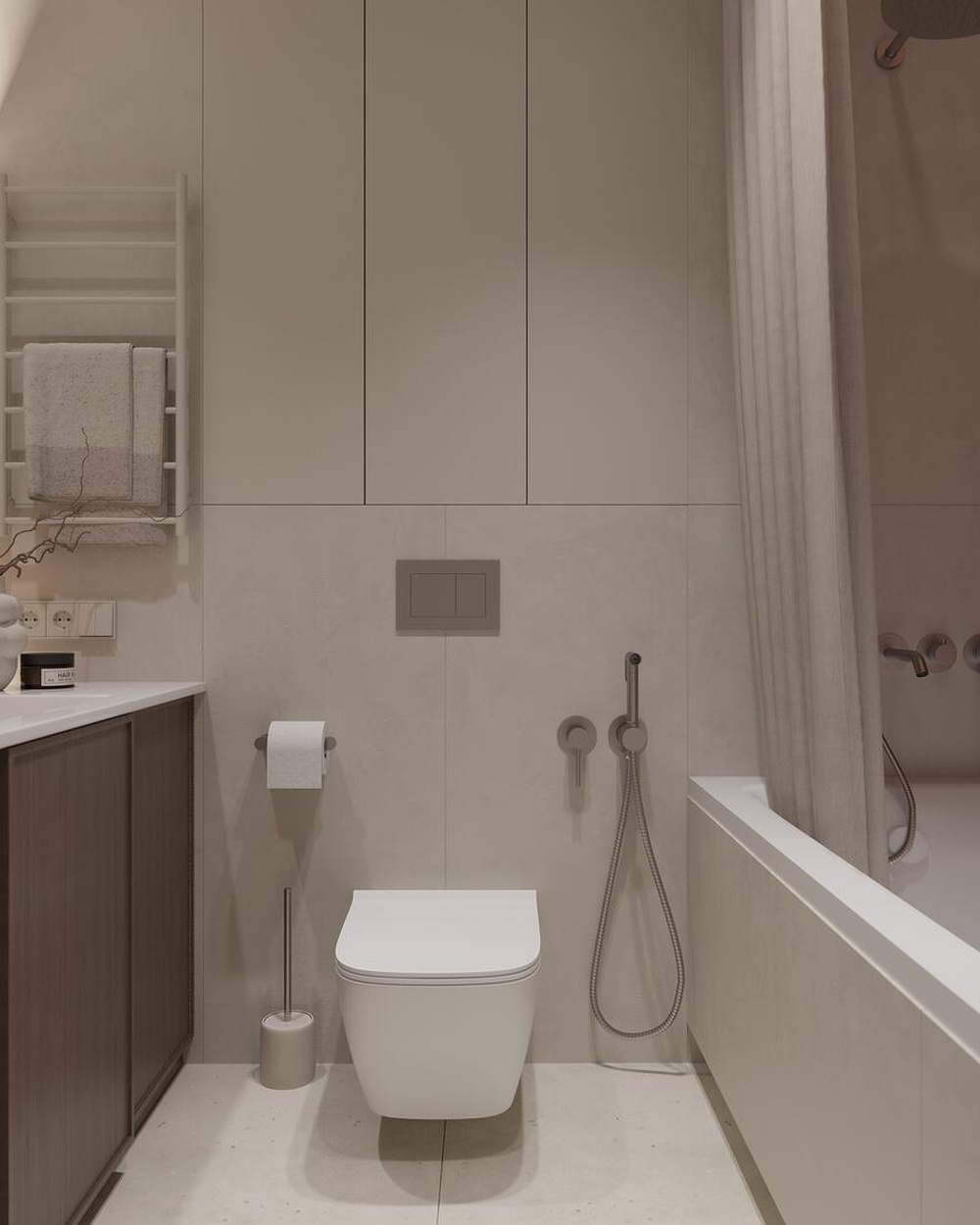 Дизайн интерьера в ЖК «Лермонтовский 54» в стиле джапанди