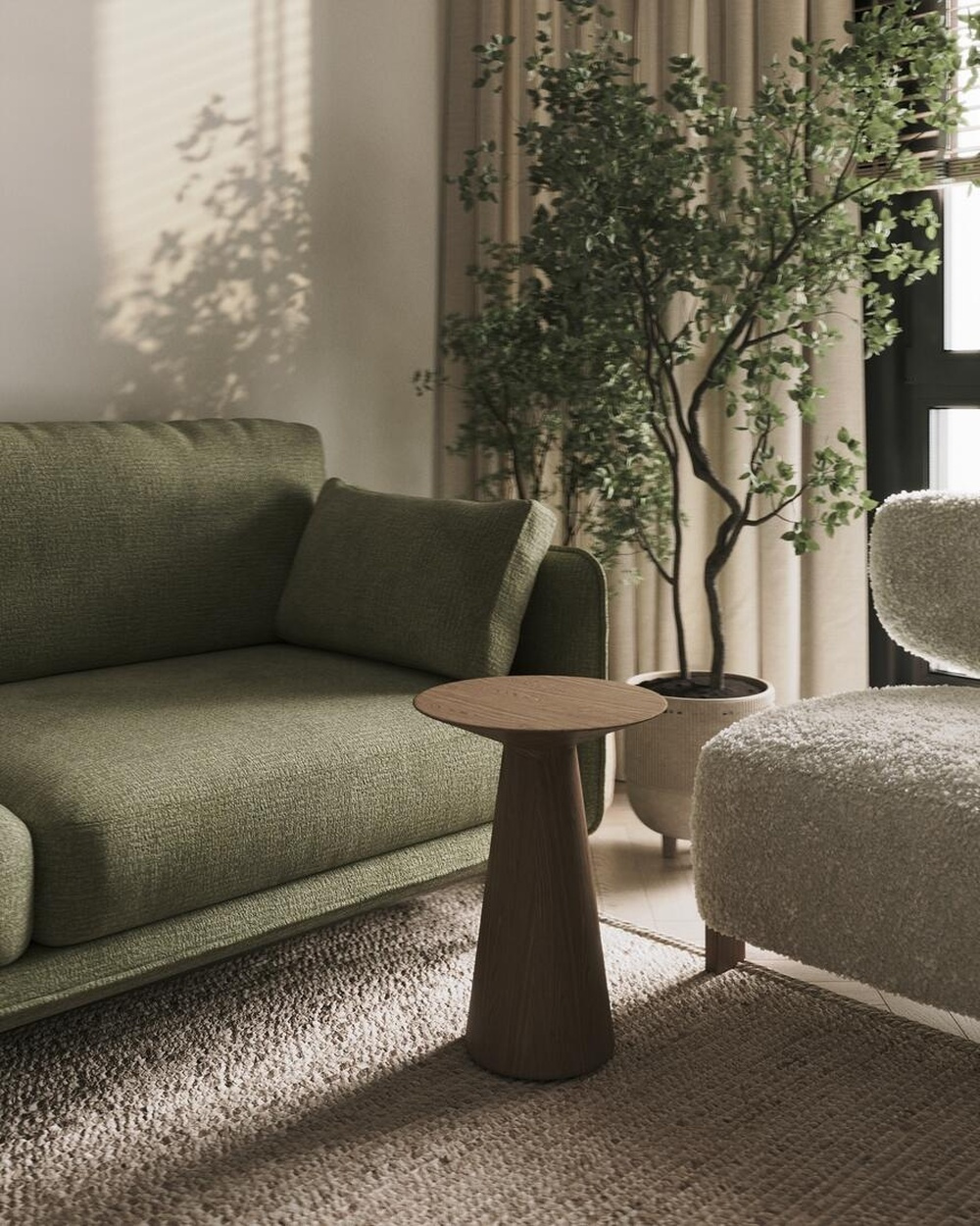 Дизайн интерьера в ЖК «Лермонтовский 54» в стиле джапанди