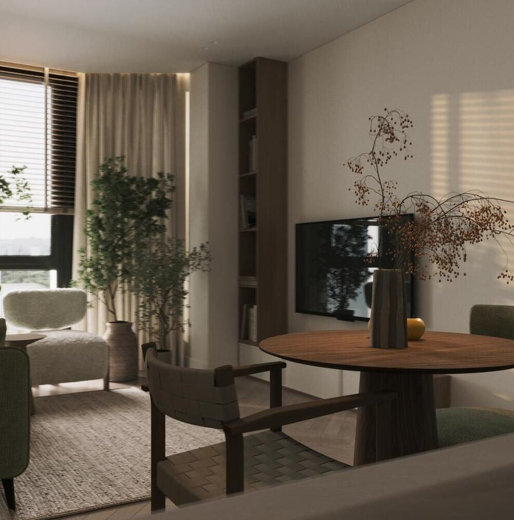 Дизайн интерьера в ЖК «Лермонтовский 54» в стиле джапанди