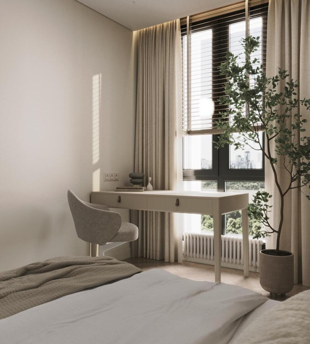 Дизайн интерьера в ЖК «Лермонтовский 54» в стиле джапанди