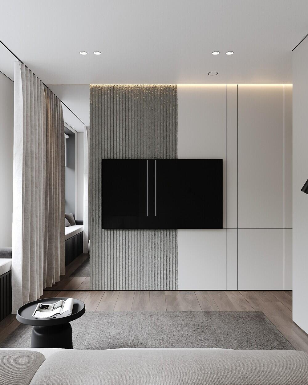 Дизайн-проект квартиры в ЖК «Квартал бизнес-класса Б15» в стиле монохромный минимализм
